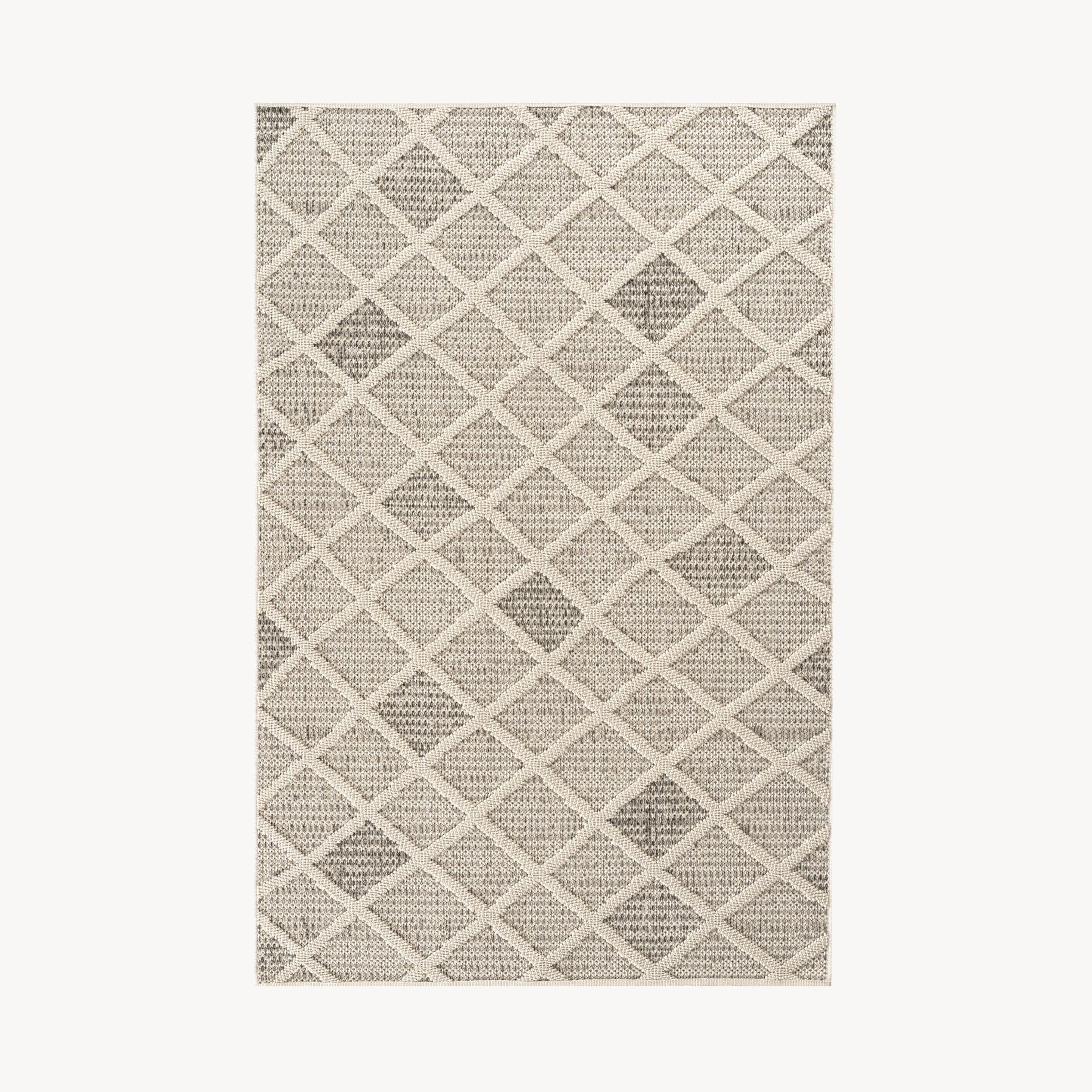 Tapis rectangulaire Lidia 200x300 cm, Crème à motif losanges - Main image