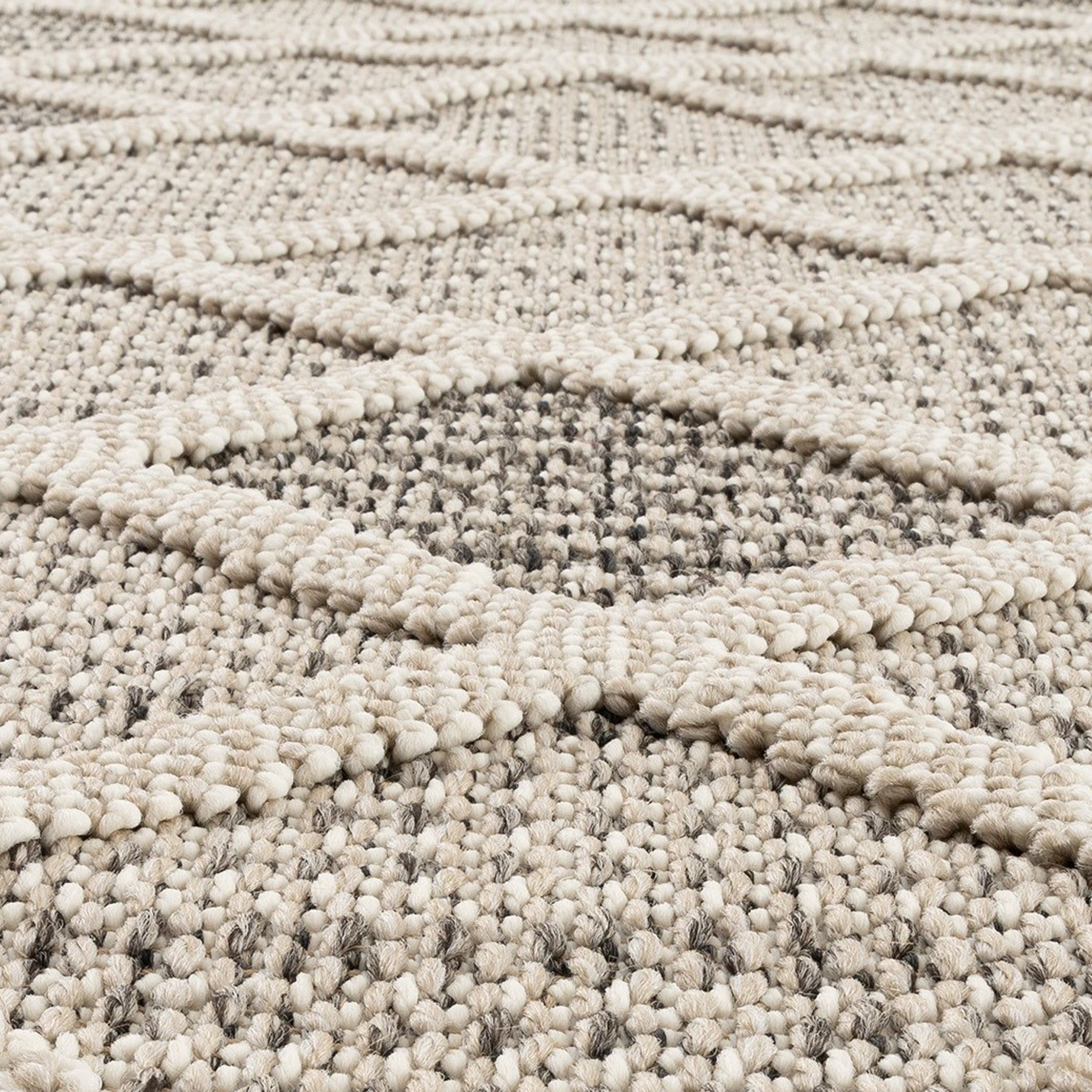 Tapete redondo Lidia 160 cm, Creme com padrão de losangos - Detail image 3