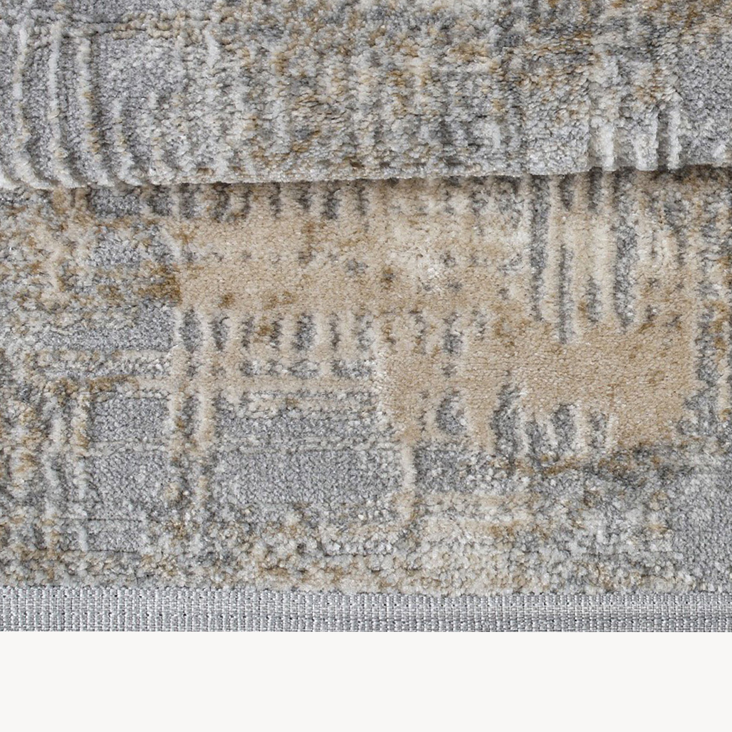 Rectangular rug Luna 79x114 in, Grey and Beige with abstract pattern