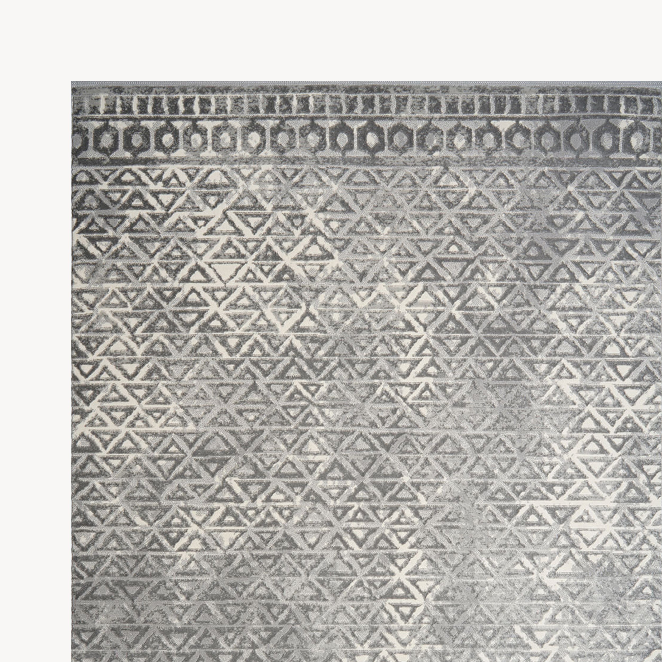 Rechthoekig tapijt Luna 160x230 cm, Grijs met geometrisch patroon