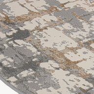 Round rug Luna 120 cm, Grey and Beige with abstract pattern