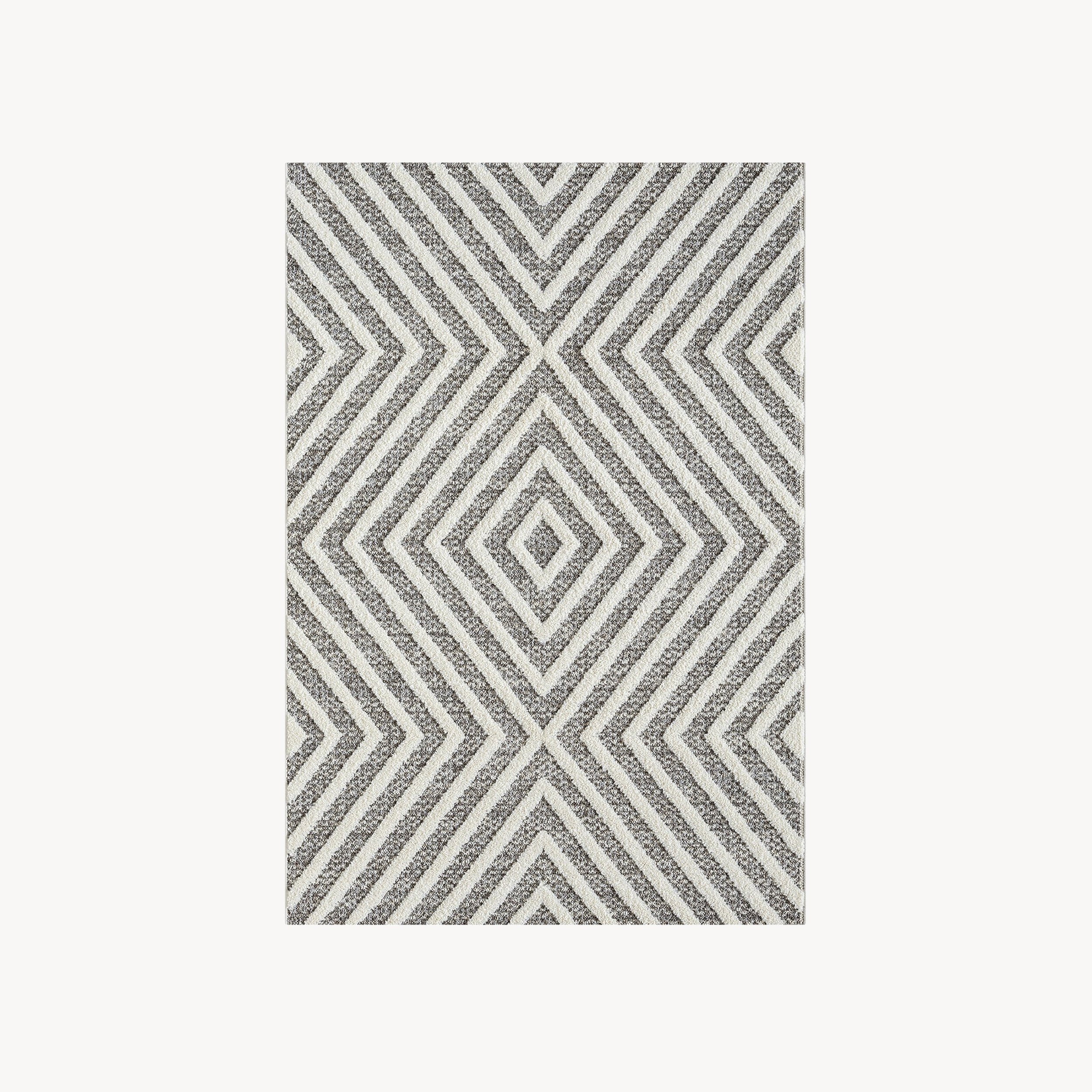 Tapis rectangulaire Maya 160x230 cm, Crème avec motif aztèque