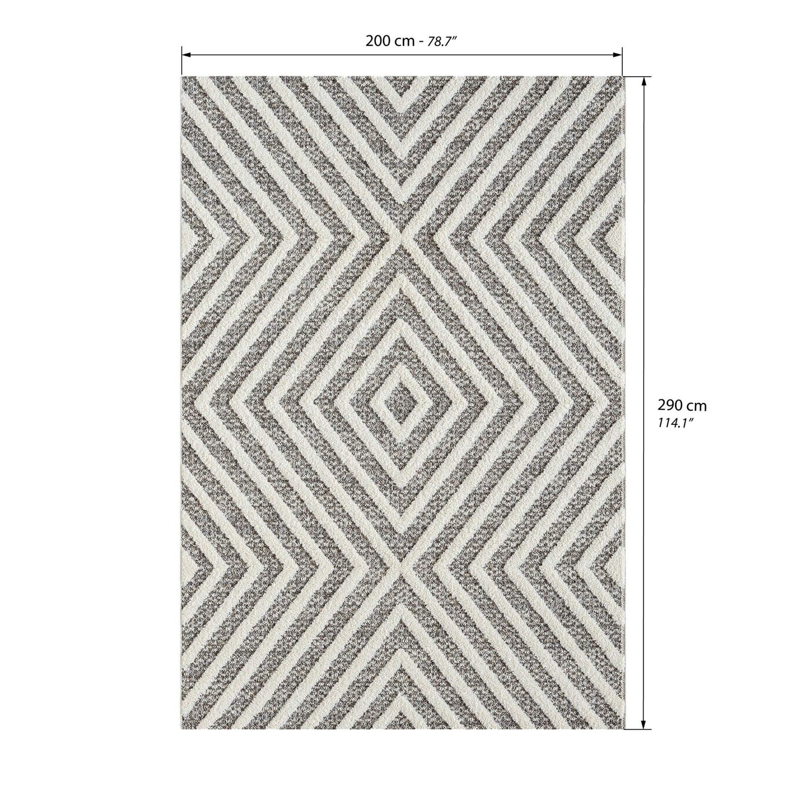 Rectangular rug Maya 79x114 in, Cream with Aztec pattern - Immagine tecnica 1