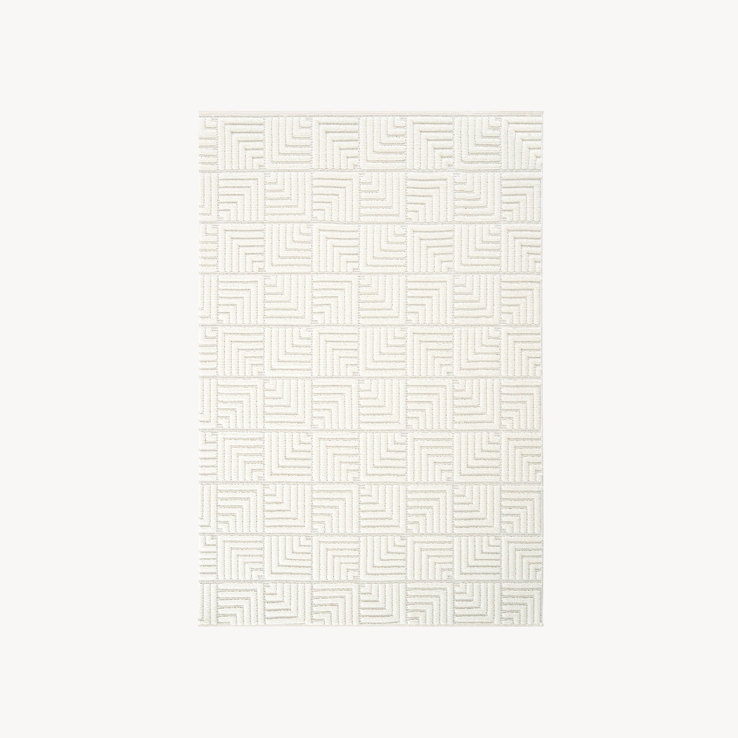 Tapis rectangulaire Pietro 160x230 cm, Crème avec motif géométrique rectangulaire
