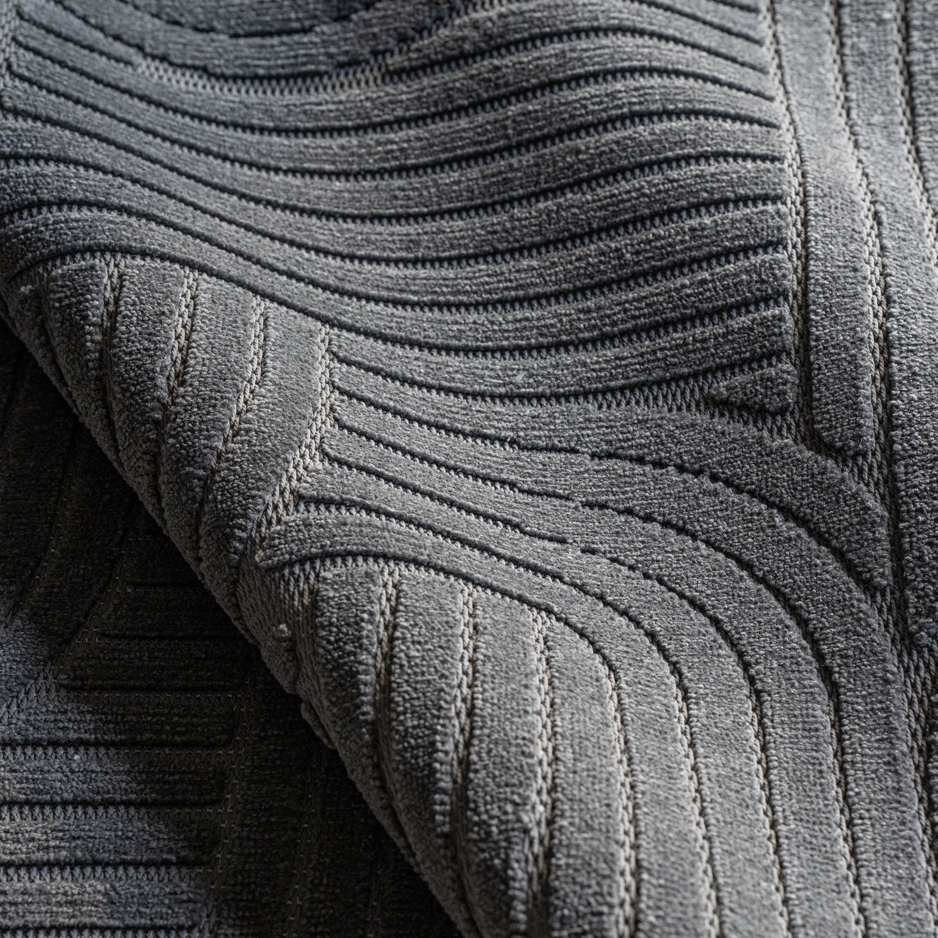 Rectangular rug Pietro 160x230 cm, Anthracite with circular geometric pattern - Set image 3