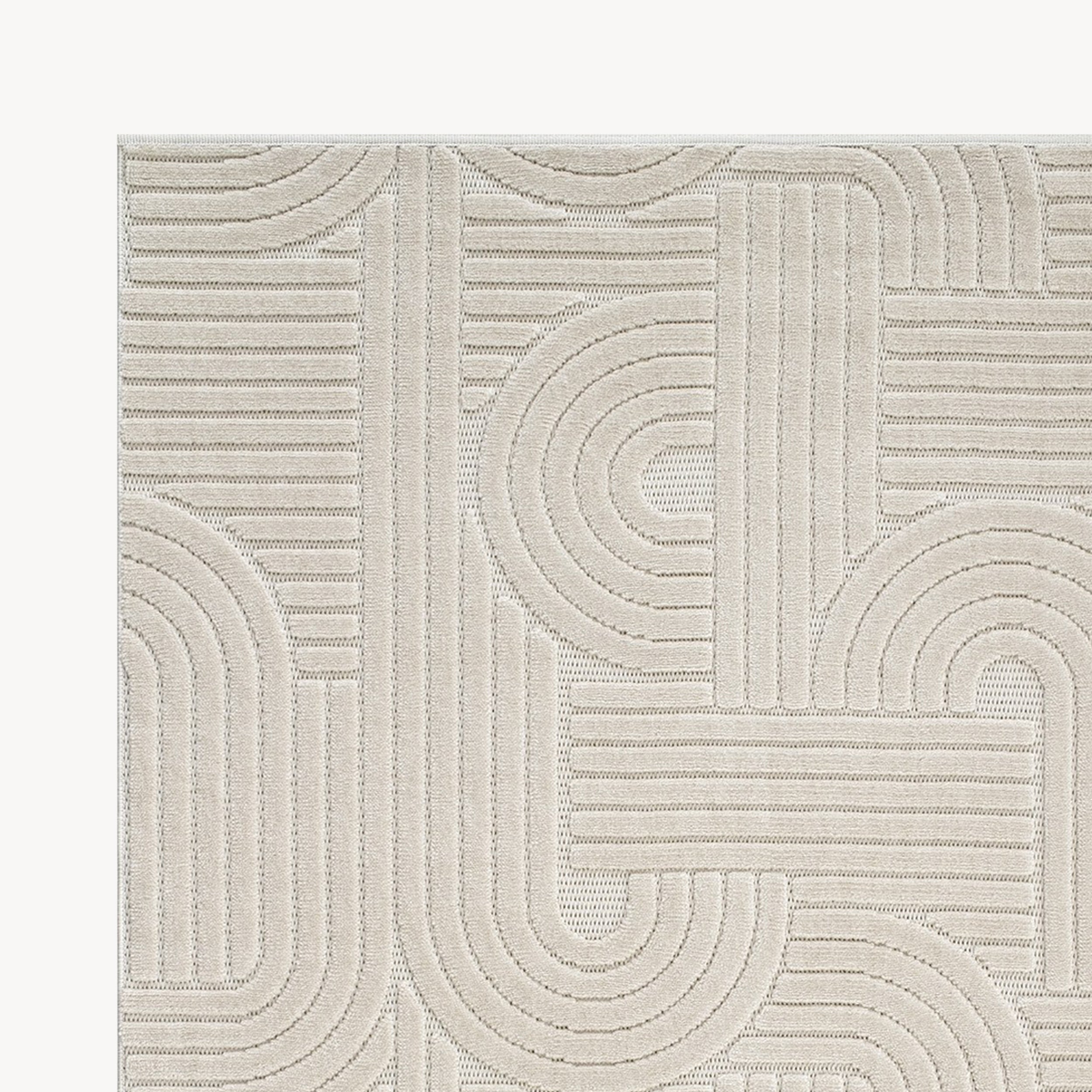 Rectangular rug Pietro 160x230 cm, Beige with circular geometric pattern - Detail image 1