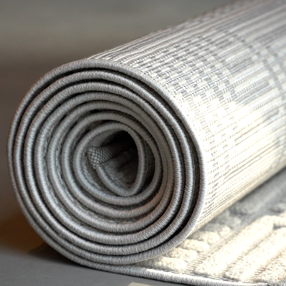Teppich rechteckig Pietro 200x290 cm, Grau mit rechteckigem geometrischem Muster