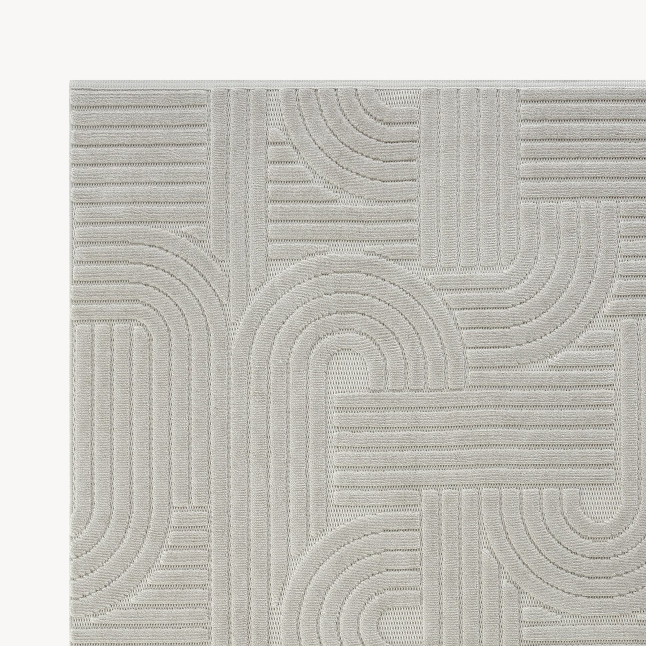Tapis rectangulaire Pietro 200x290 cm, Gris avec motif géométrique circulaire
