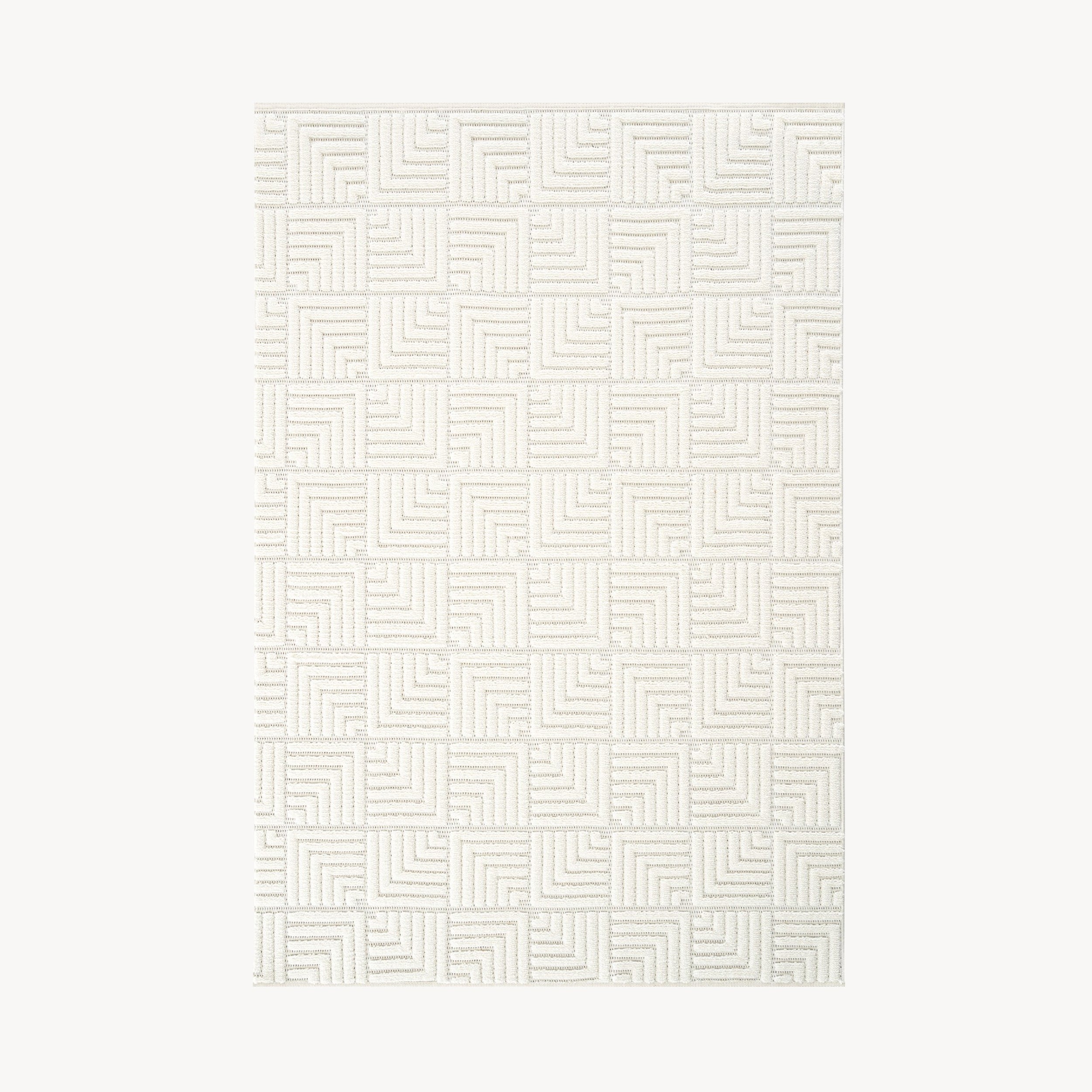 Rectangular rug Pietro 200x300 cm, Cream with rectangular geometric pattern - Main image