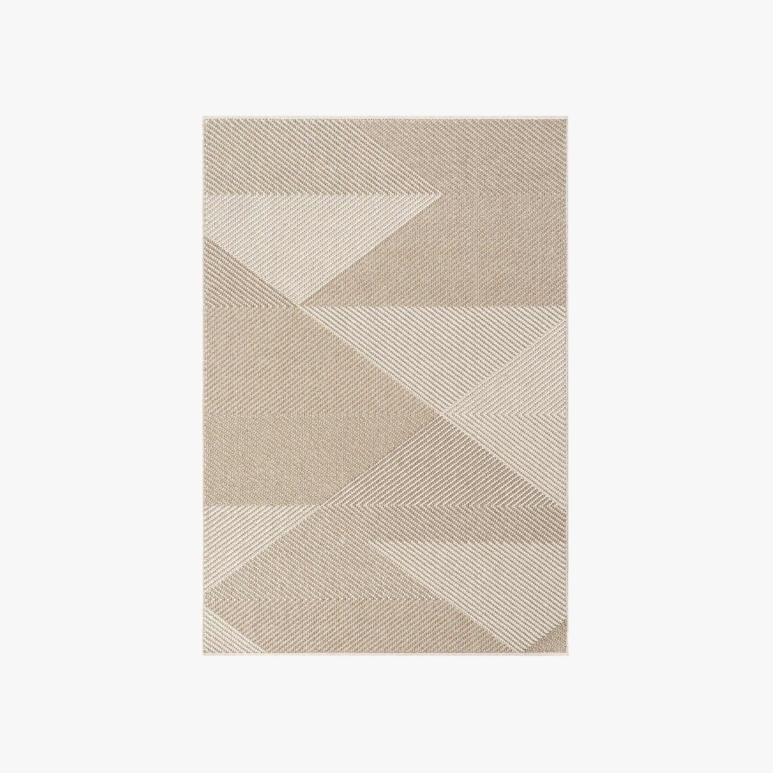 Tapis rectangulaire Vera 160x230 cm, Beige avec motif triangulaire
