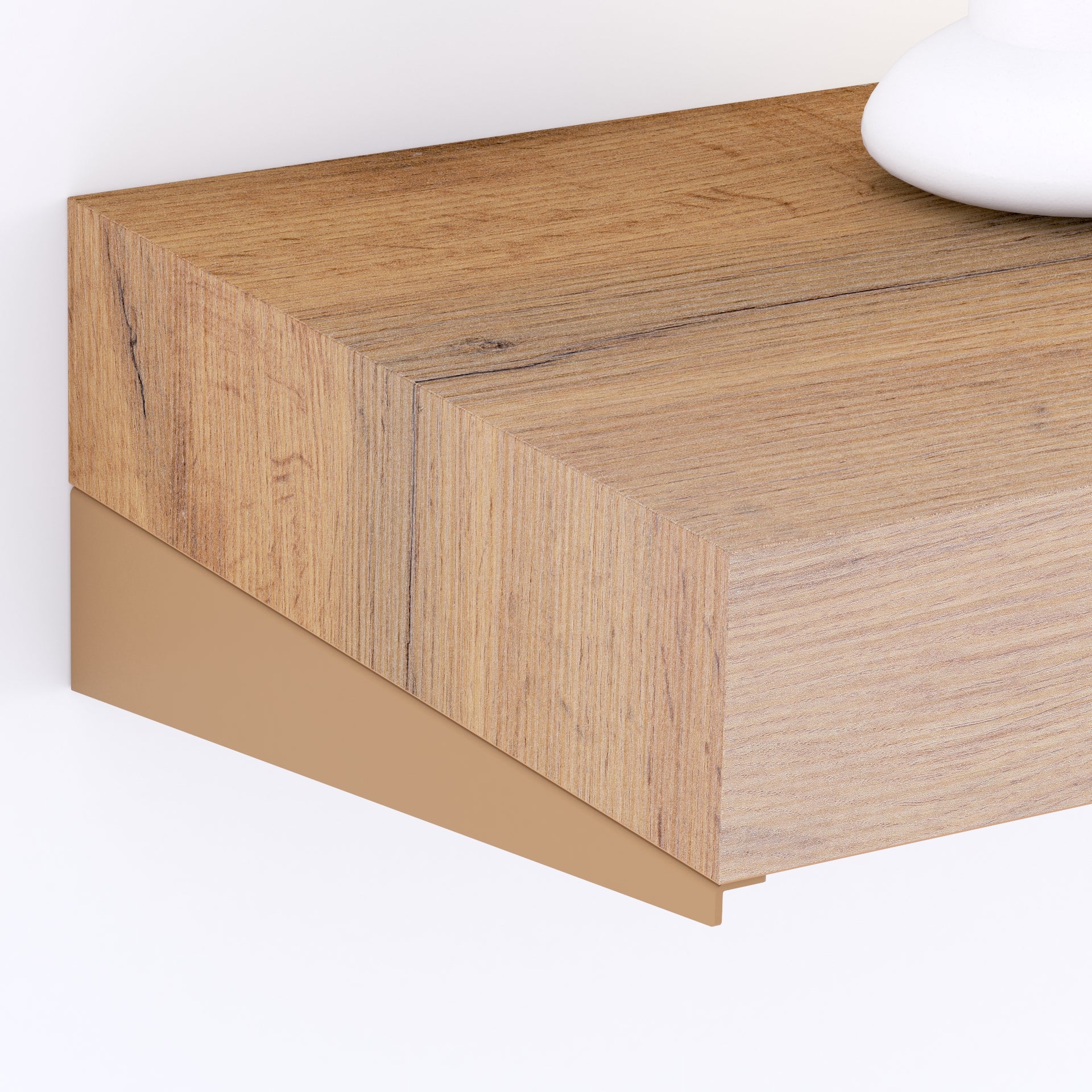 Scrivania sospesa a muro Evolution 120x40, Rovere Rustico