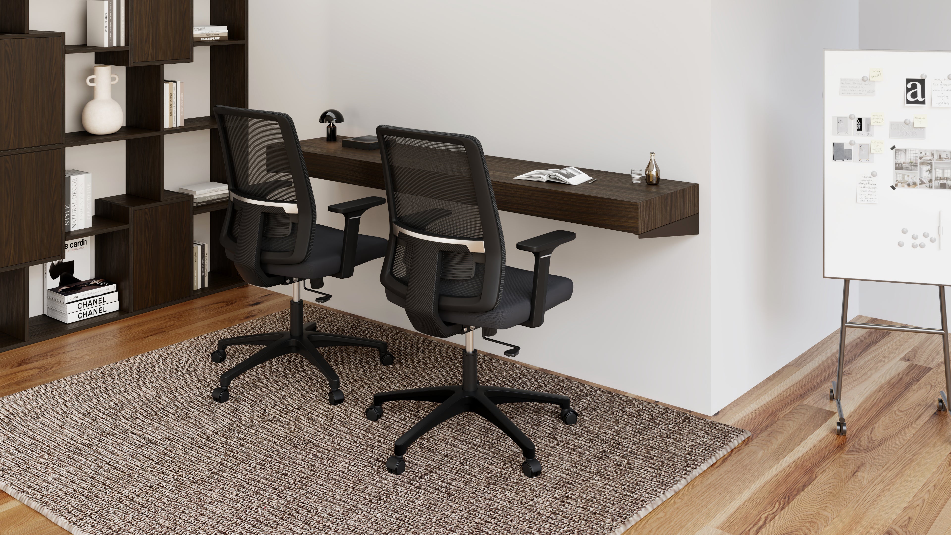 Bureau suspendu Evolution 180x40, Noyer Américain - Set image 1