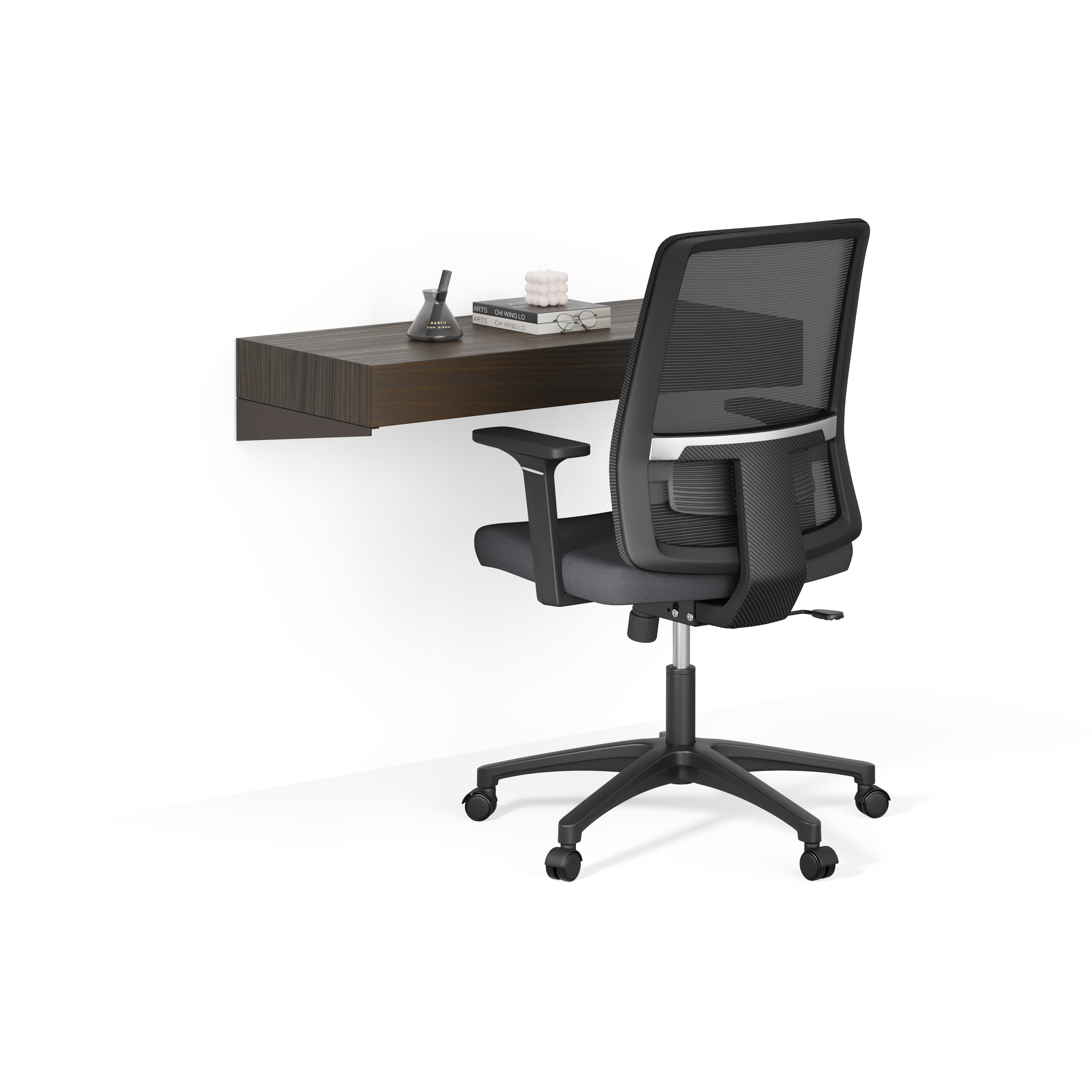 Escritorio de pared Evolution 90x40, Nogal Americano