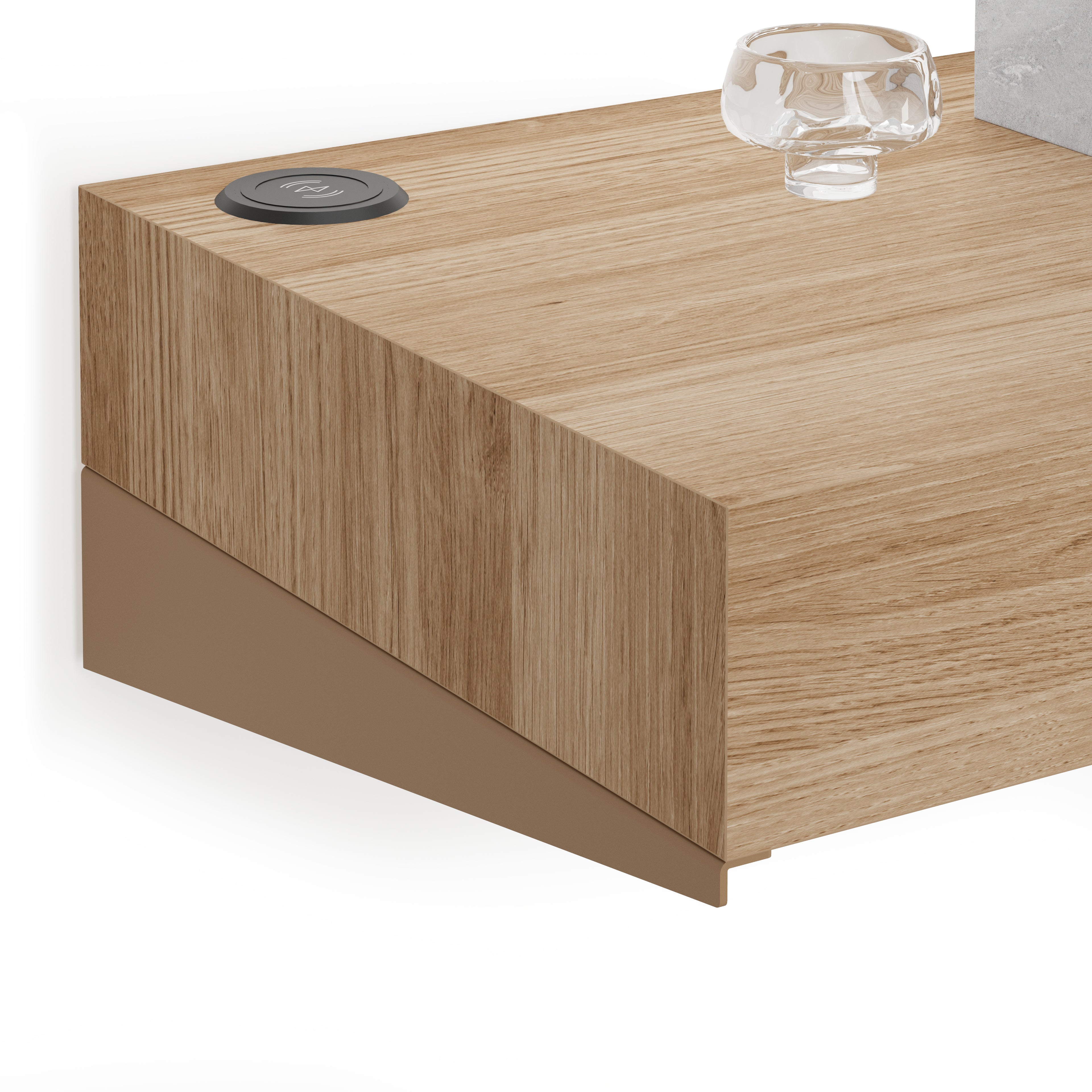 Tv Wandregal Evolution 120 x 40 mit kabellosem Ladegerät, Wildeiche - Detail image 1