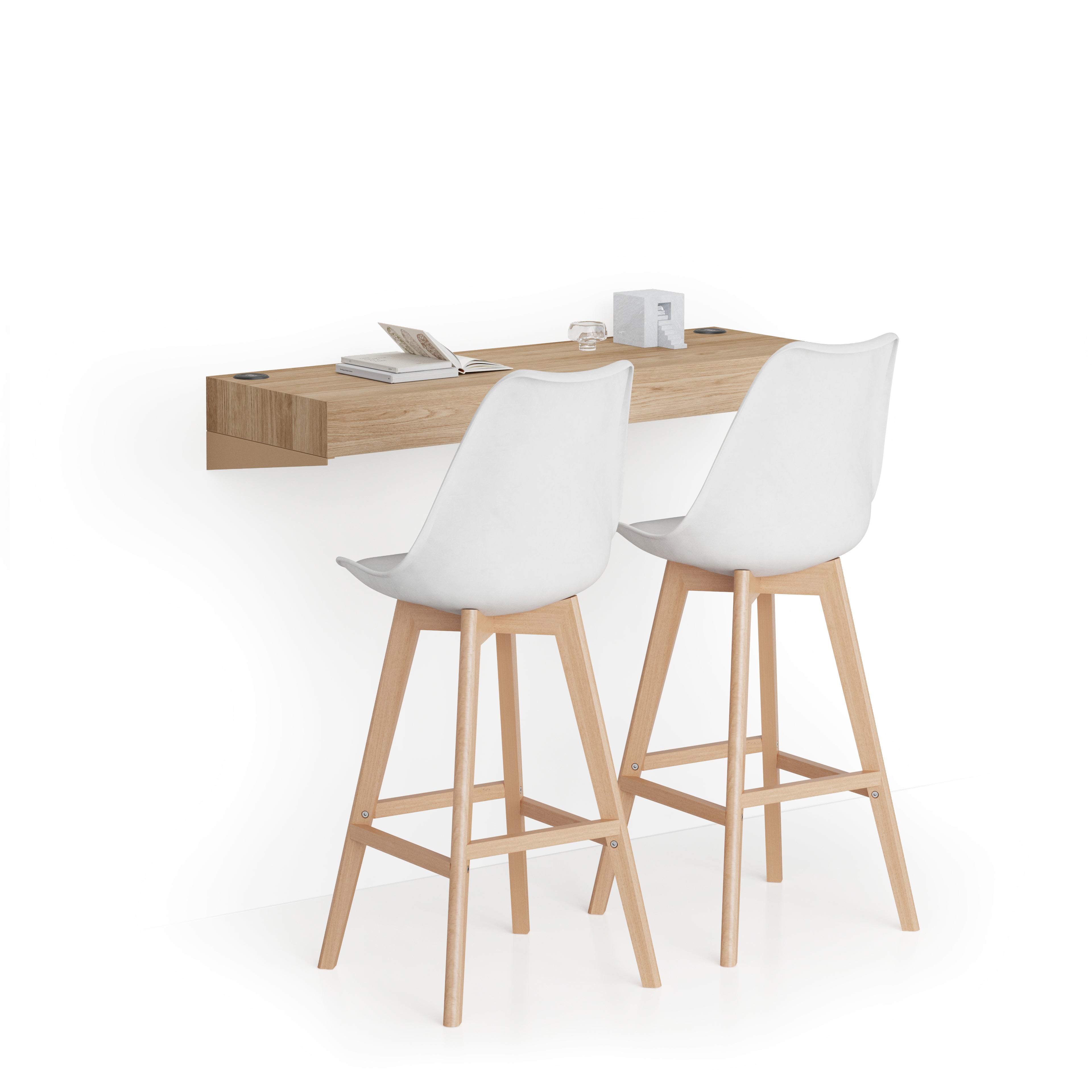 Mensolone Da Bar Evolution 120x40, Rovere Naturale con Caricatore Wireless - Immagine principale