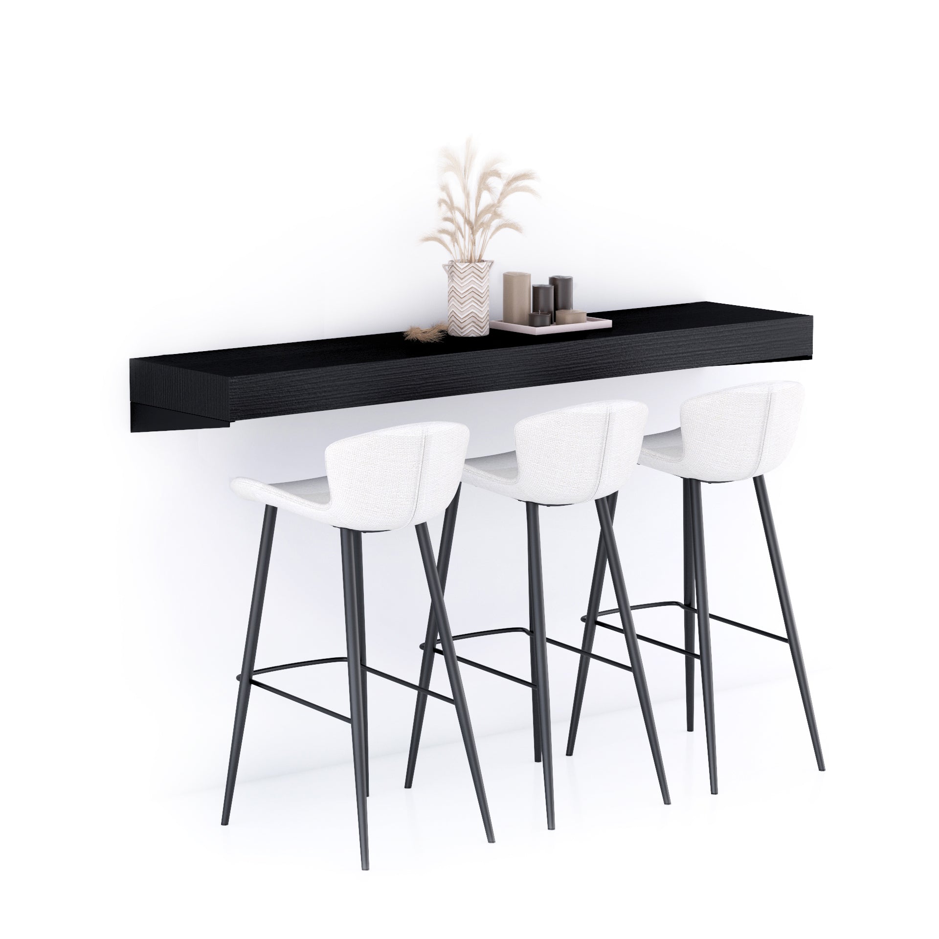 Mensolone Da Bar Evolution 180x40, Nero Frassino - Immagine principale