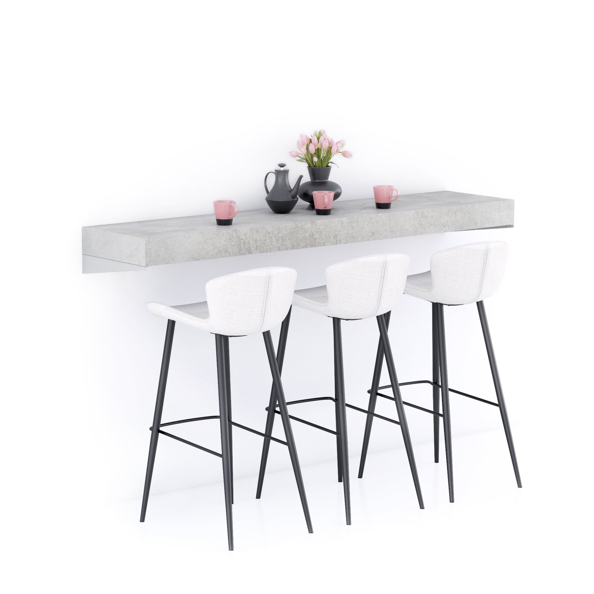 Mensolone Da Bar Evolution 180x40, Grigio Cemento - Immagine principale