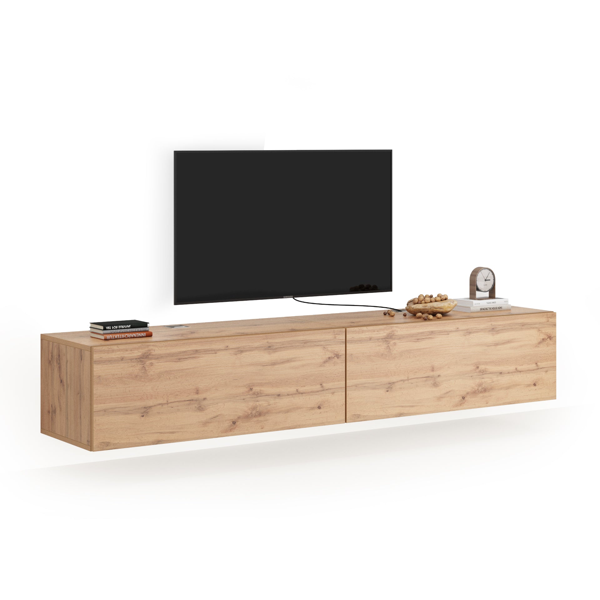 Ensemble Mural Easy 1, Bois Rustique, 208x44x36 cm