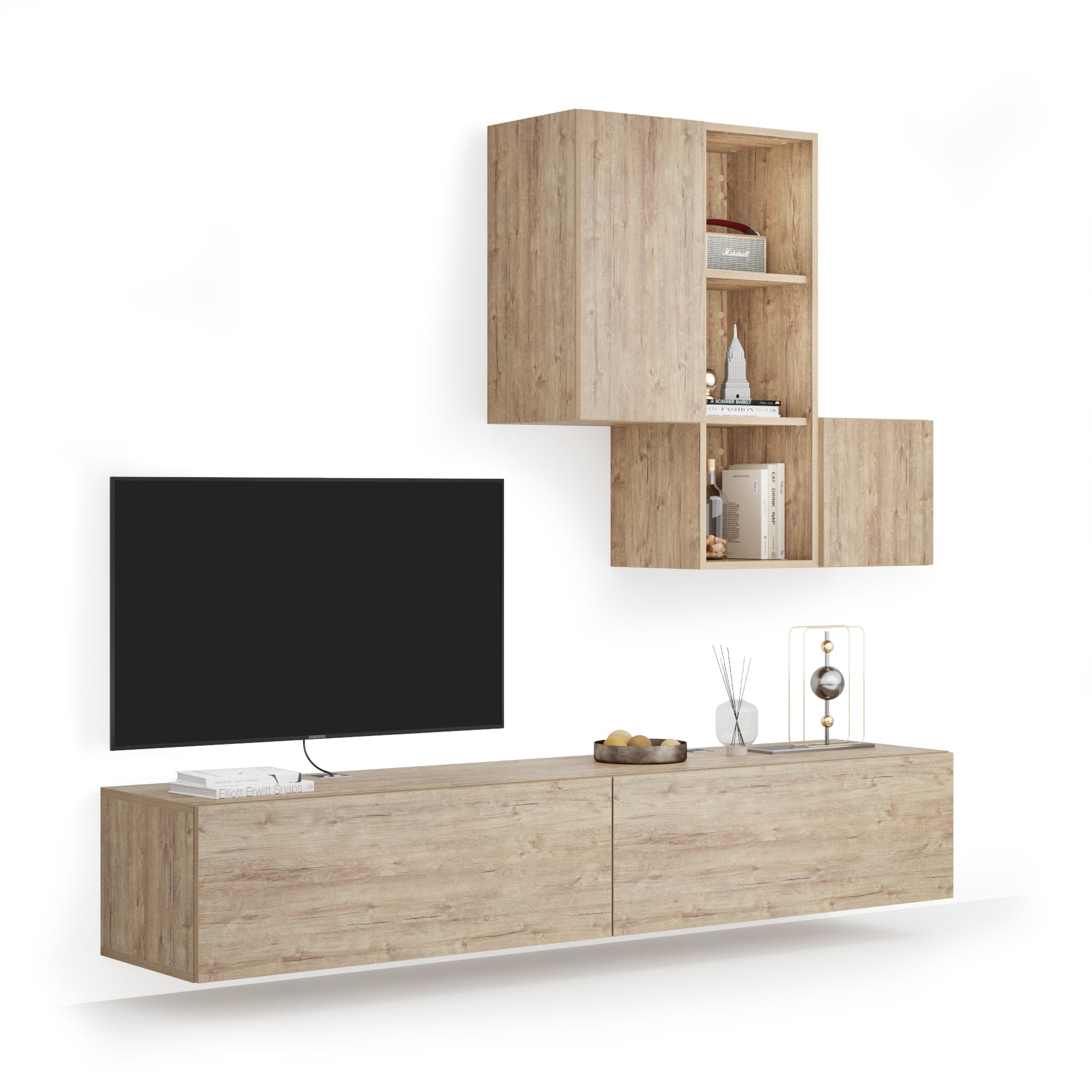 Easy Living Room Wall Unit 5, Oak, 208x44x185 cm - Main image