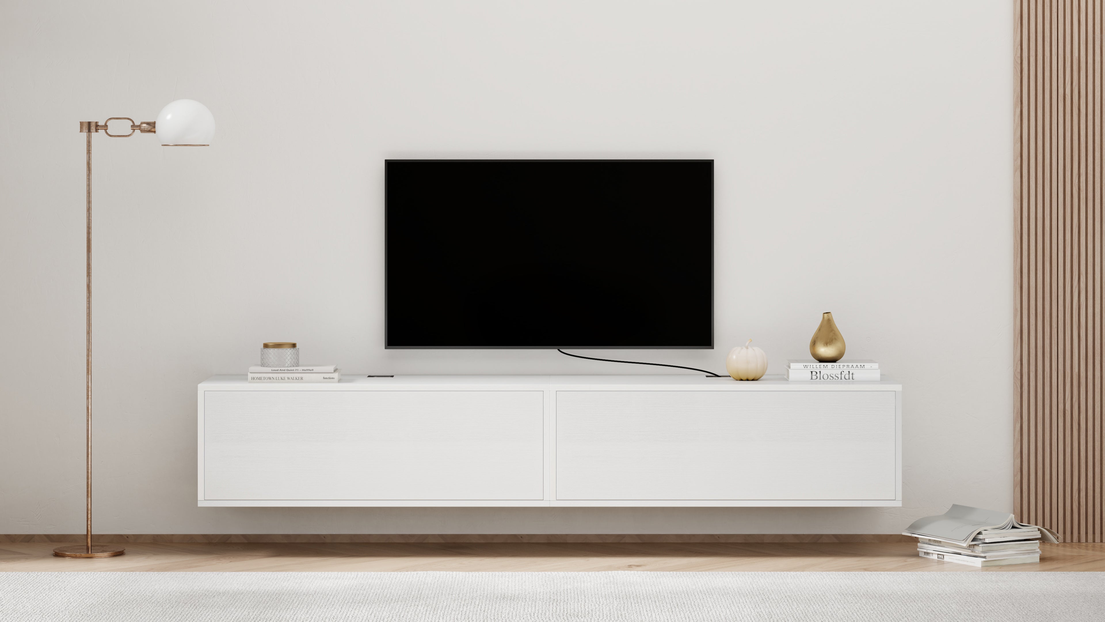 Ensemble Mural Iacopo 1, Frêne Blanc, 208x42x36 cm - Set image 1