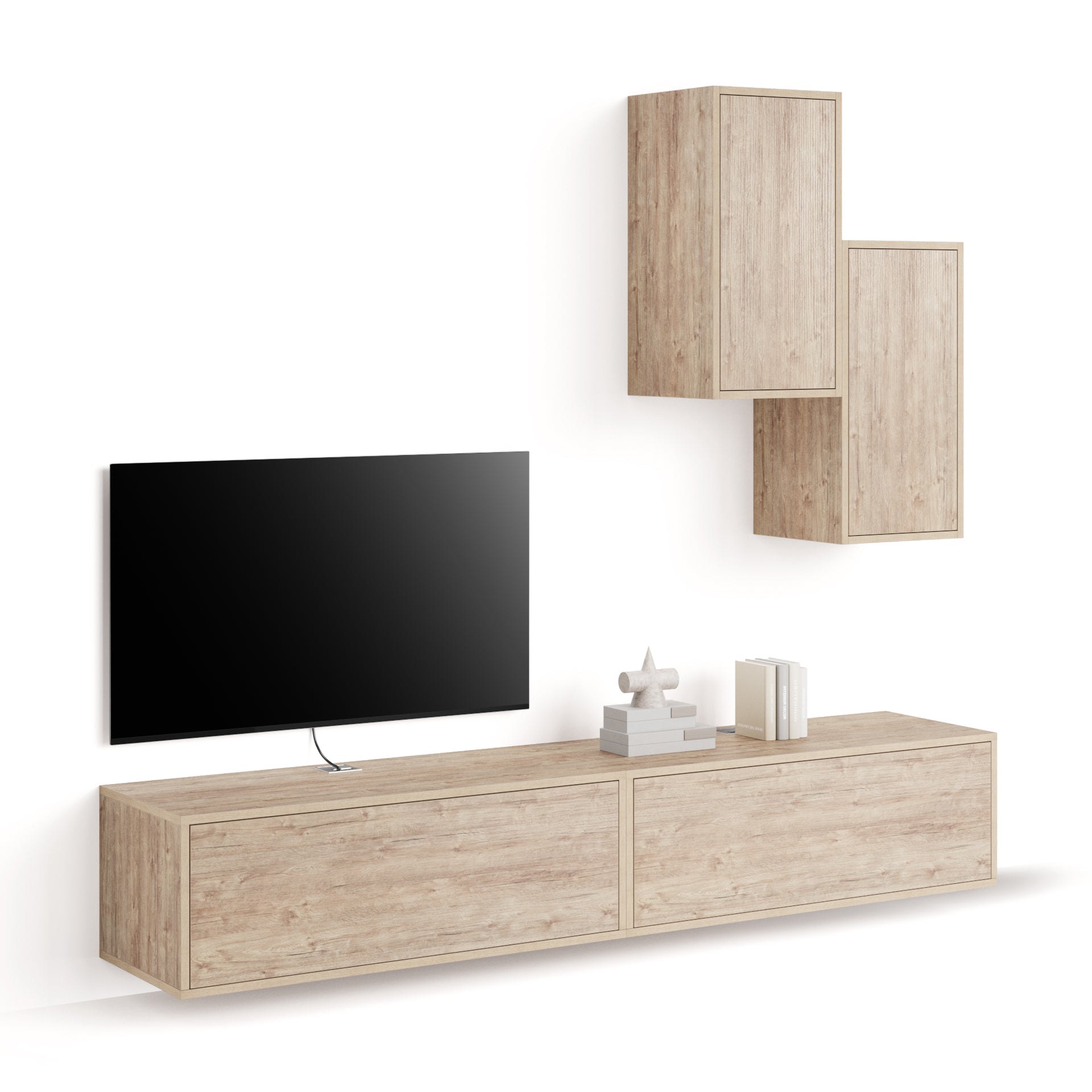 Parede de Tv Iacopo 4, carvalho, 208x42x185 cm - Main image
