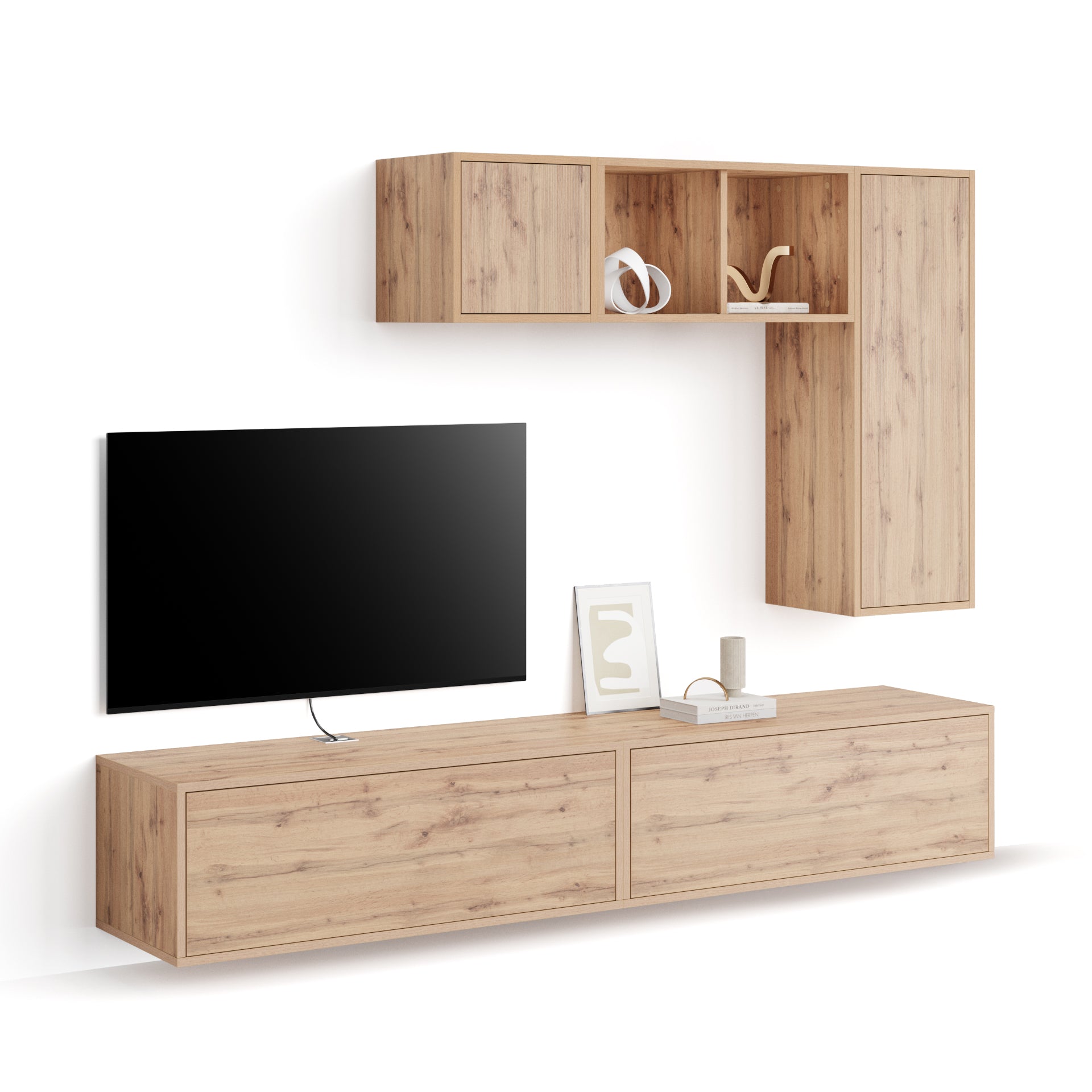 Iacopo Living Room Wall Unit 6, Rustic Oak, 208x42x160 cm