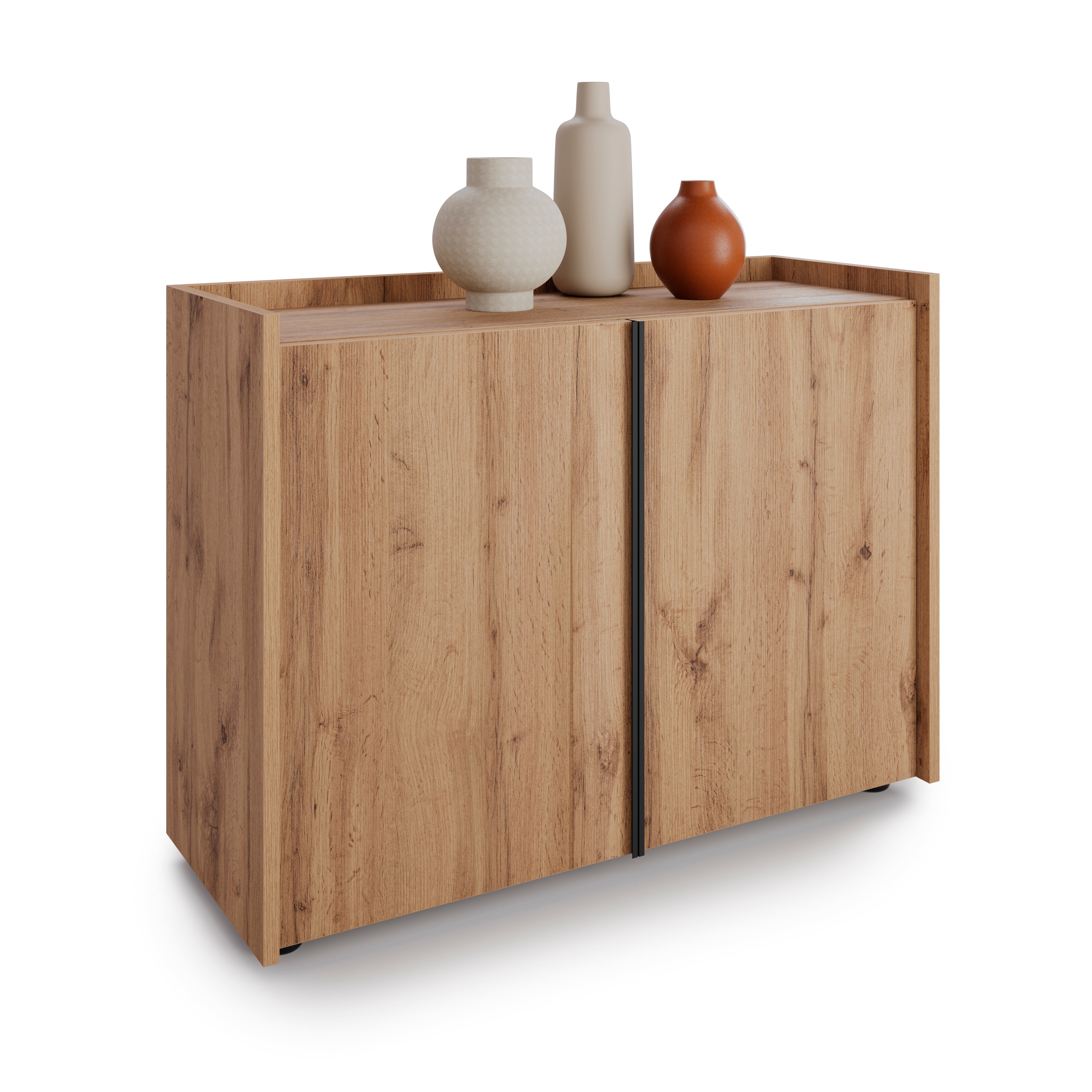 Mobile Basso Romina (93,6x36x70 cm), 2 Ante, Rovere Rustico - Immagine dettaglio 3