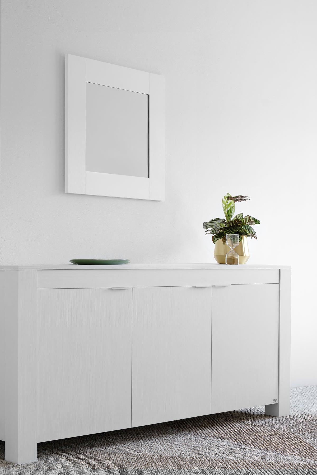 Buffet bas 3 portes Rachele, (180x45x80 cm), Frêne Blanc - Image de détail 6