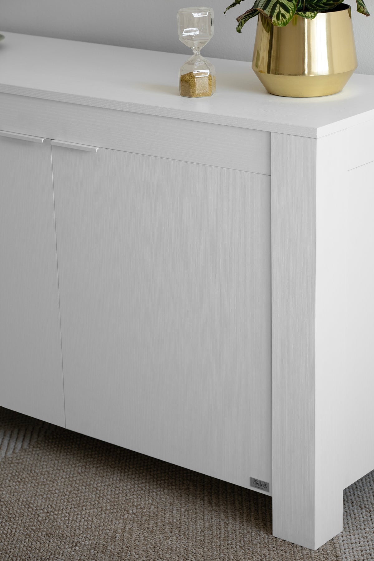 Buffet bas 3 portes Rachele, (180x45x80 cm), Frêne Blanc - Image de détail 14