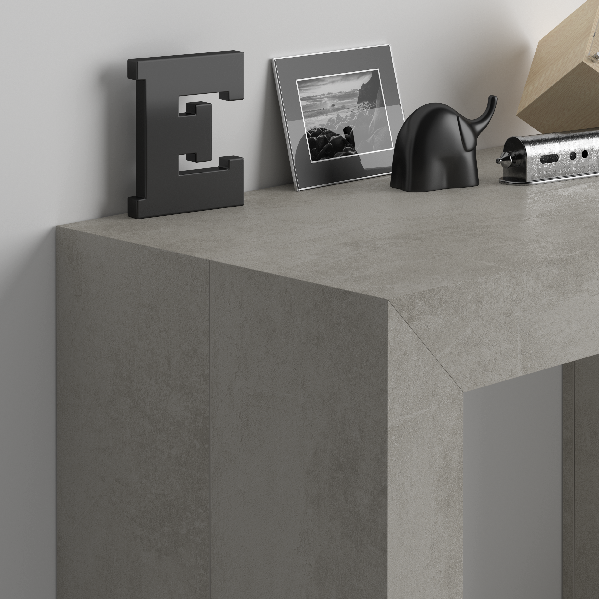 Mesa Consola Extensível Angelica, 45(305)x90 cm, Cimento Cinza - Detail image 2