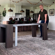 Angelica Extendable Console Table, 17.7(120.1)x35.4 in, Dark Walnut