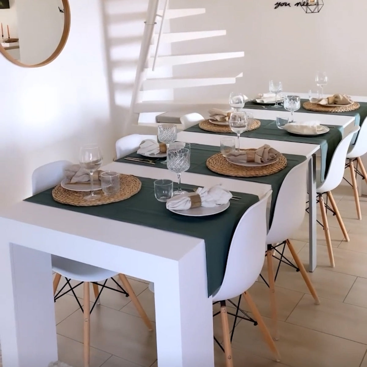 Table Console Extensible Angelica, 45(305)x90 cm, Frêne Blanc