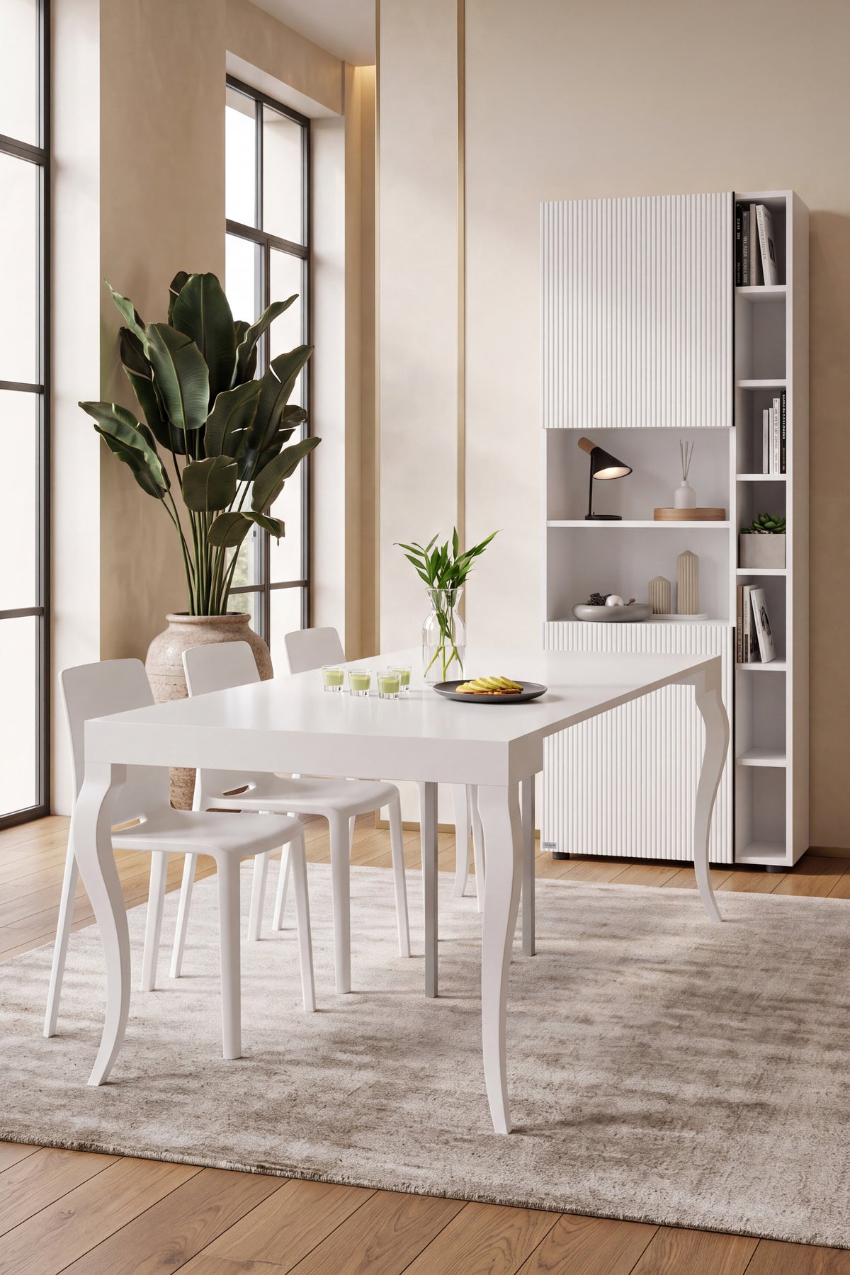 Classico, Extendable Console Table, 45(310)x80 cm, Matte White - Set image 2