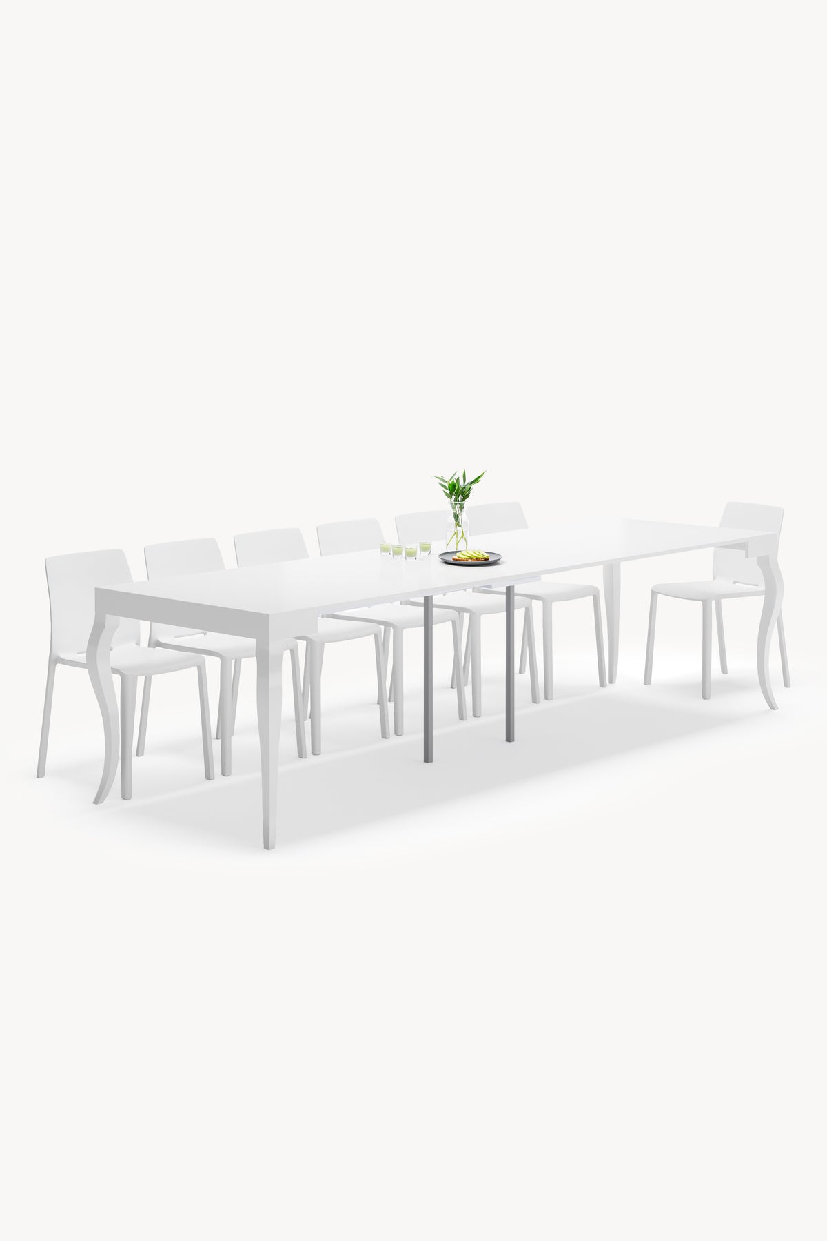 Classico, Extendable Console Table, 45(310)x80 cm, Matte White