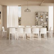 Easy, Extendable Console Table with extension leaves holder, 45(305)x 90 cm, Concrete Effect, Grey
