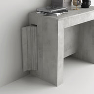 Kihúzható konzolasztal hosszabbító tartóval Easy, 45(305)x 90 cm, Cement szürke
