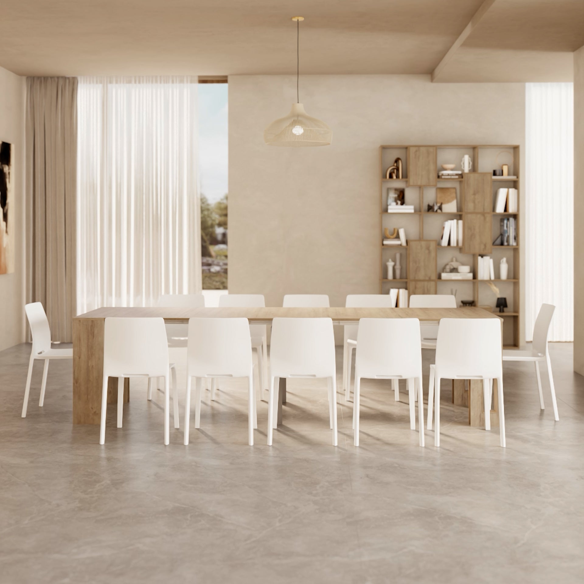 Table Console Extensible avec rallonges intégrées, Easy, 45(305)x 90 cm, Chêne - Set image 2