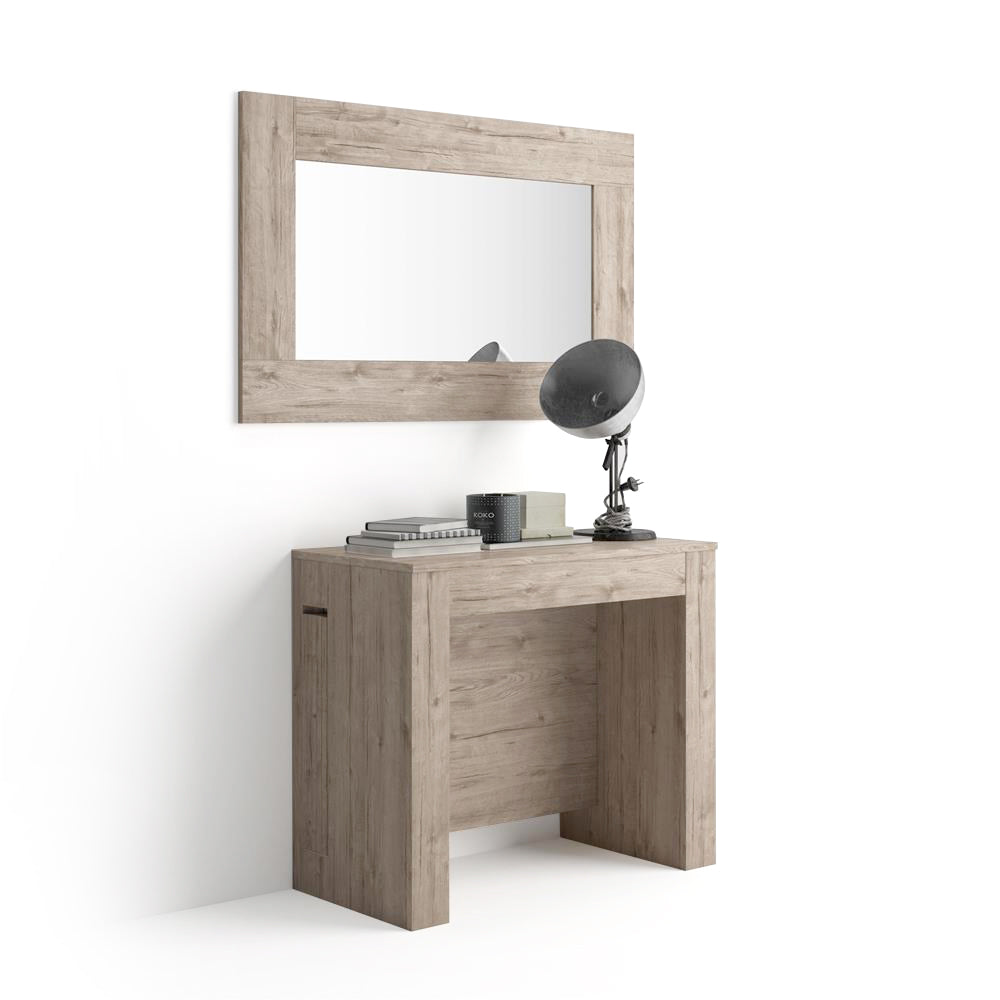 Table Console Extensible avec rallonges intégrées, Easy, 45(305)x 90 cm, Chêne
