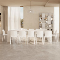 Tavolo Consolle Allungabile con porta prolunghe Easy, 45(305)x 90 cm, Bianco Frassino