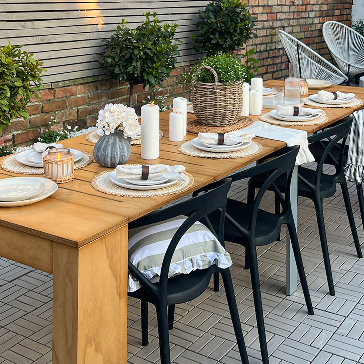 Easy, Console Extensible d'Extérieur avec rallonges intégrées, 45(305)x 90 cm, Couleur Teck