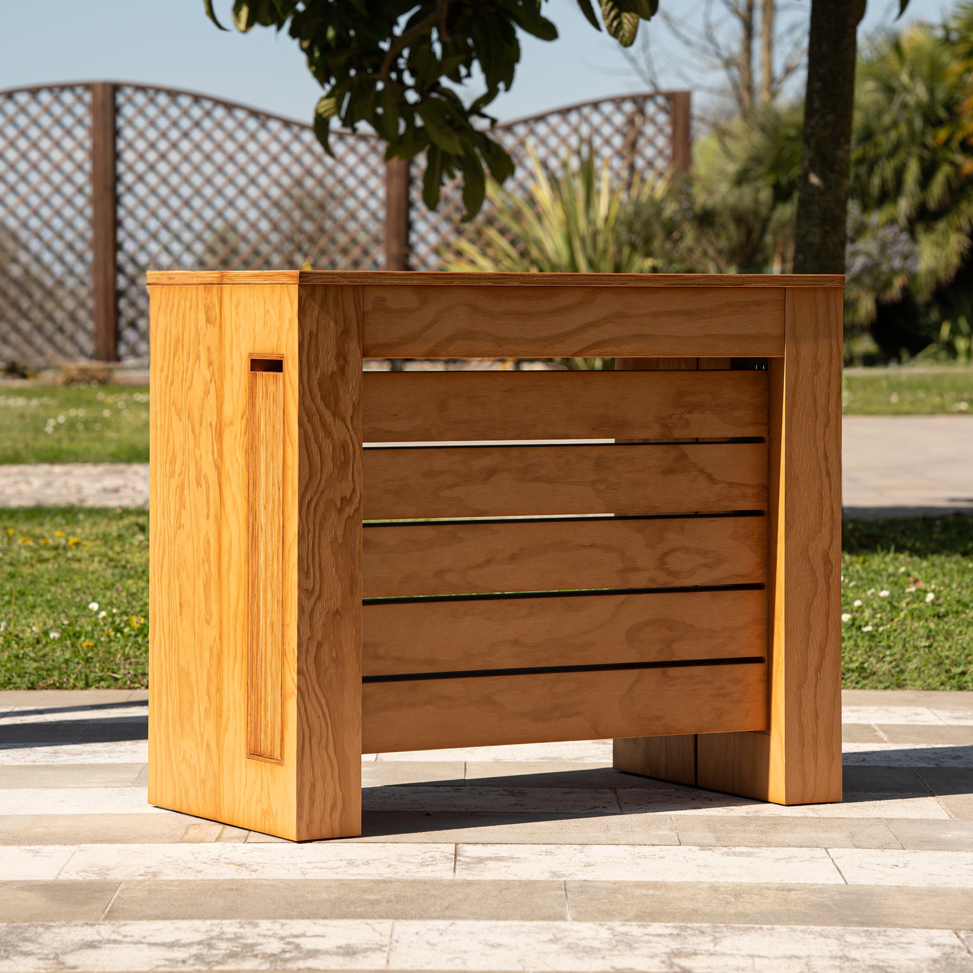 Ausziehbare Konsolentisch mit integriertem Verlängerungsfach Easy, 45(305)x90 cm, in Teak Farbe - Detailbild 1