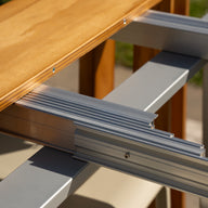 Ausziehbare Konsolentisch mit integriertem Verlängerungsfach Easy, 45(305)x90 cm, in Teak Farbe