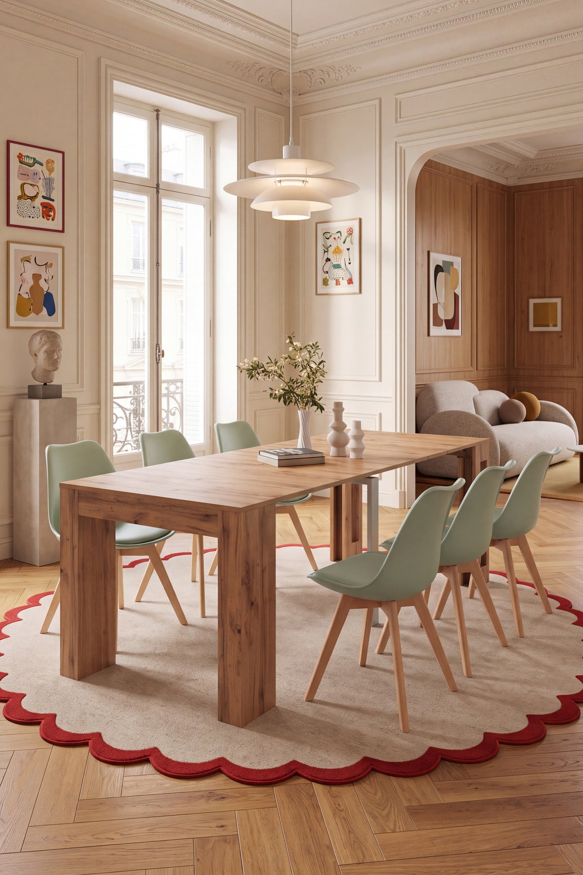 Stoelen in noordse stijl Greta, Set van 4, Saliegroen - Setafbeelding 2