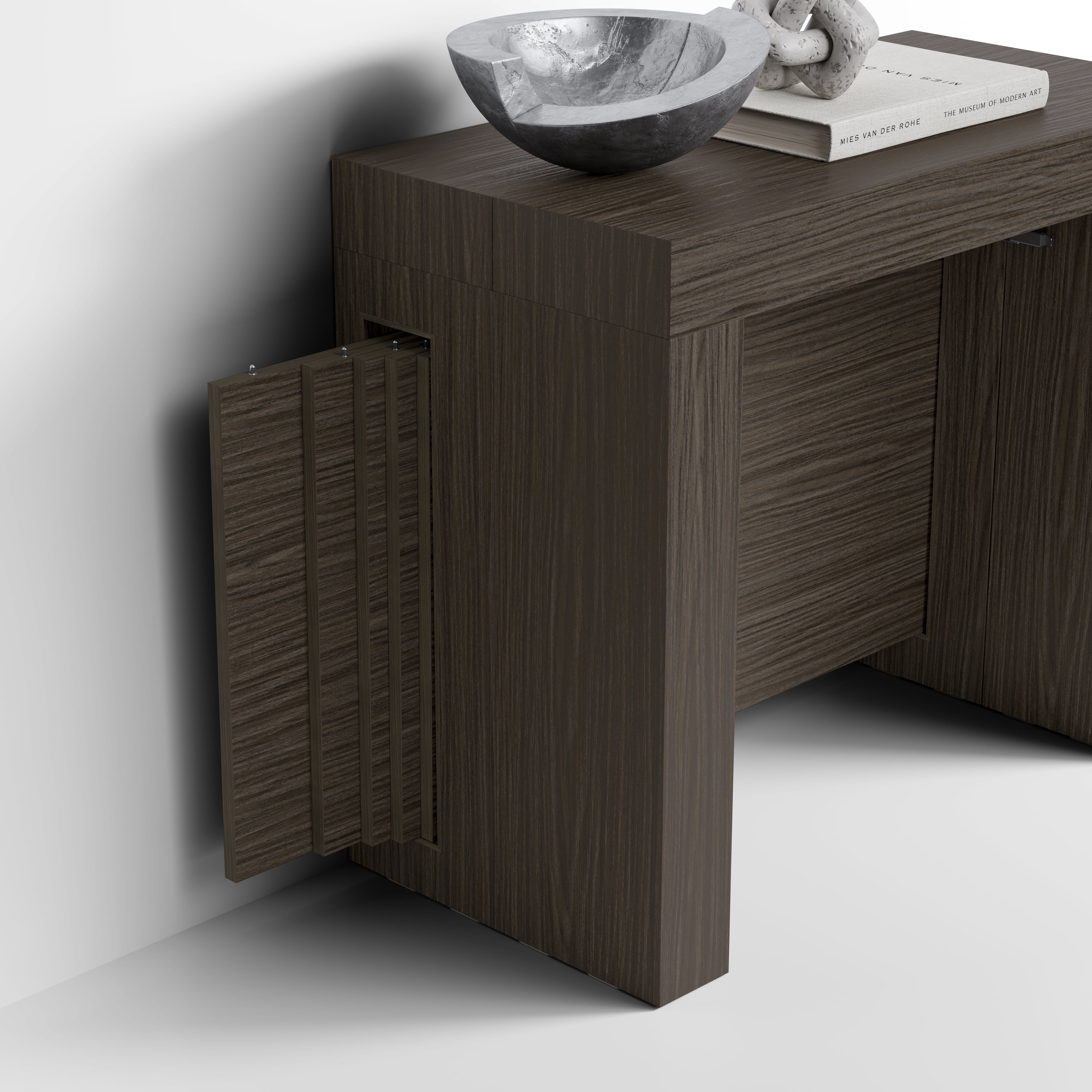 Evolution, Extendable Console Table with extension leaves holder