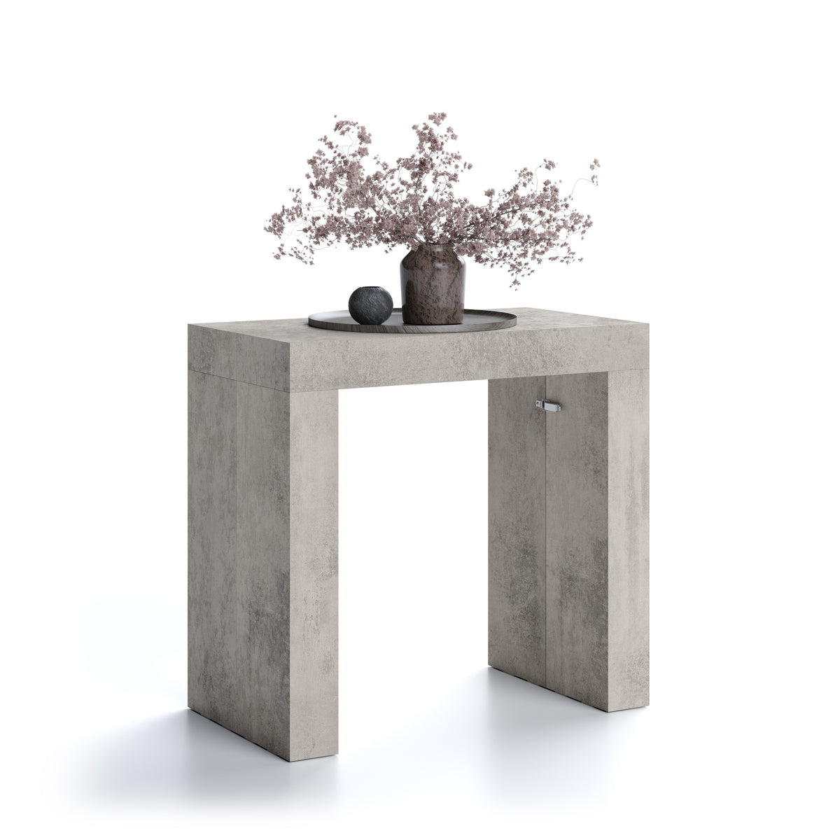 Table Console Extensible avec rallonges intégrées Evolution, 45(305)x80 cm, Chêne Clair