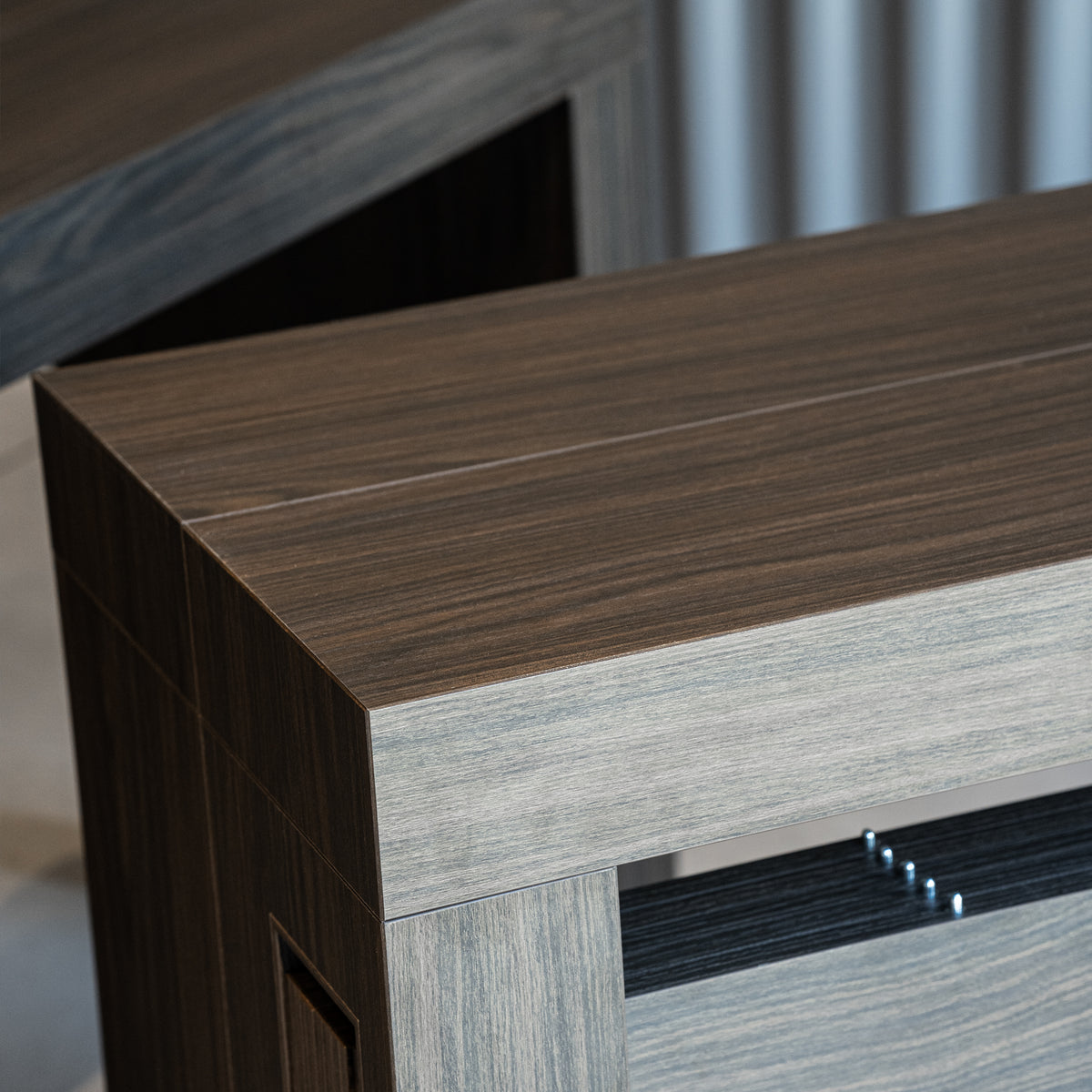 Table Console Extensible avec rallonges intégrées Evolution, 45(305)x80 cm, Bois Rustique