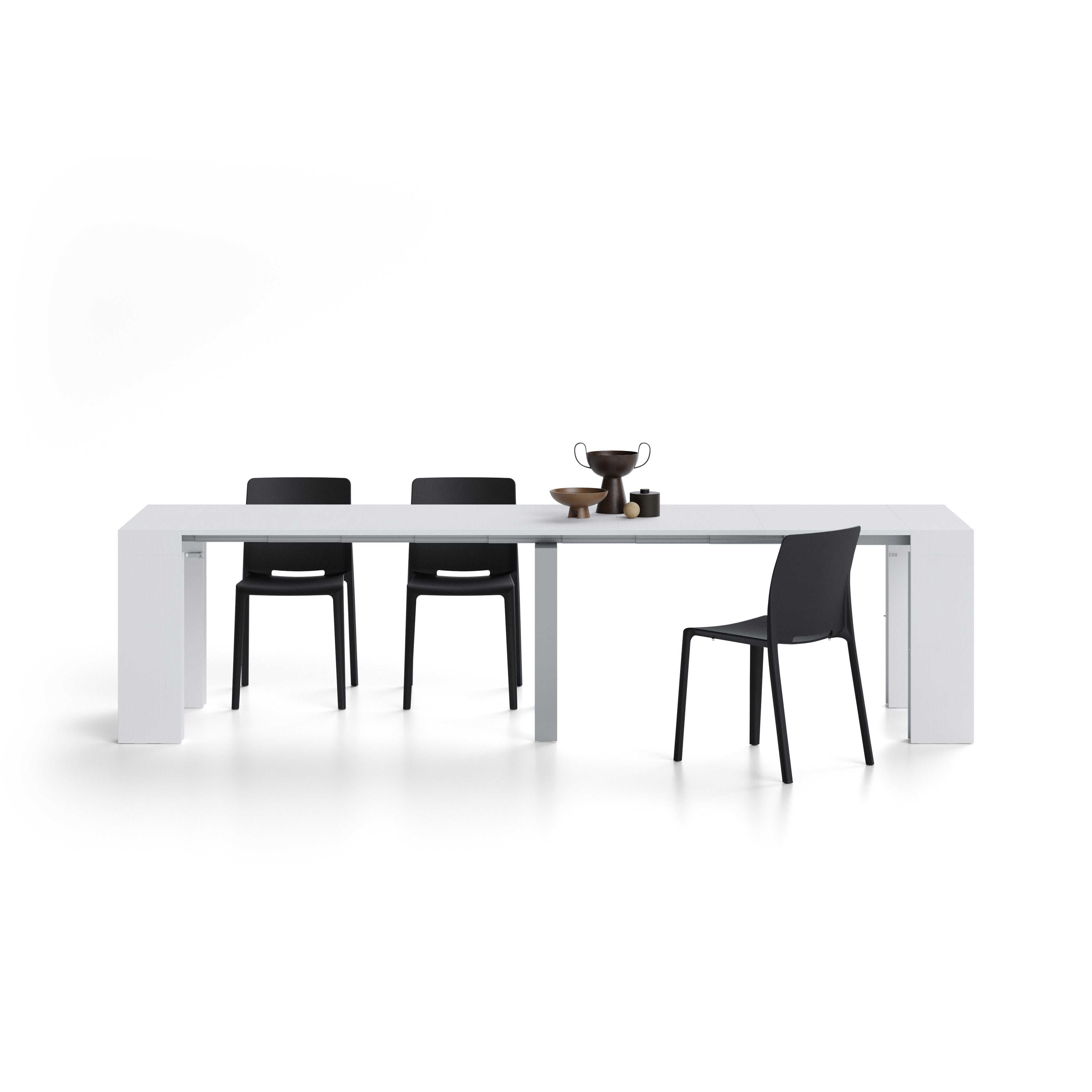 Table Console Extensible Evolution, 45(305)x80 cm, Frêne Blanc - Detail image 3