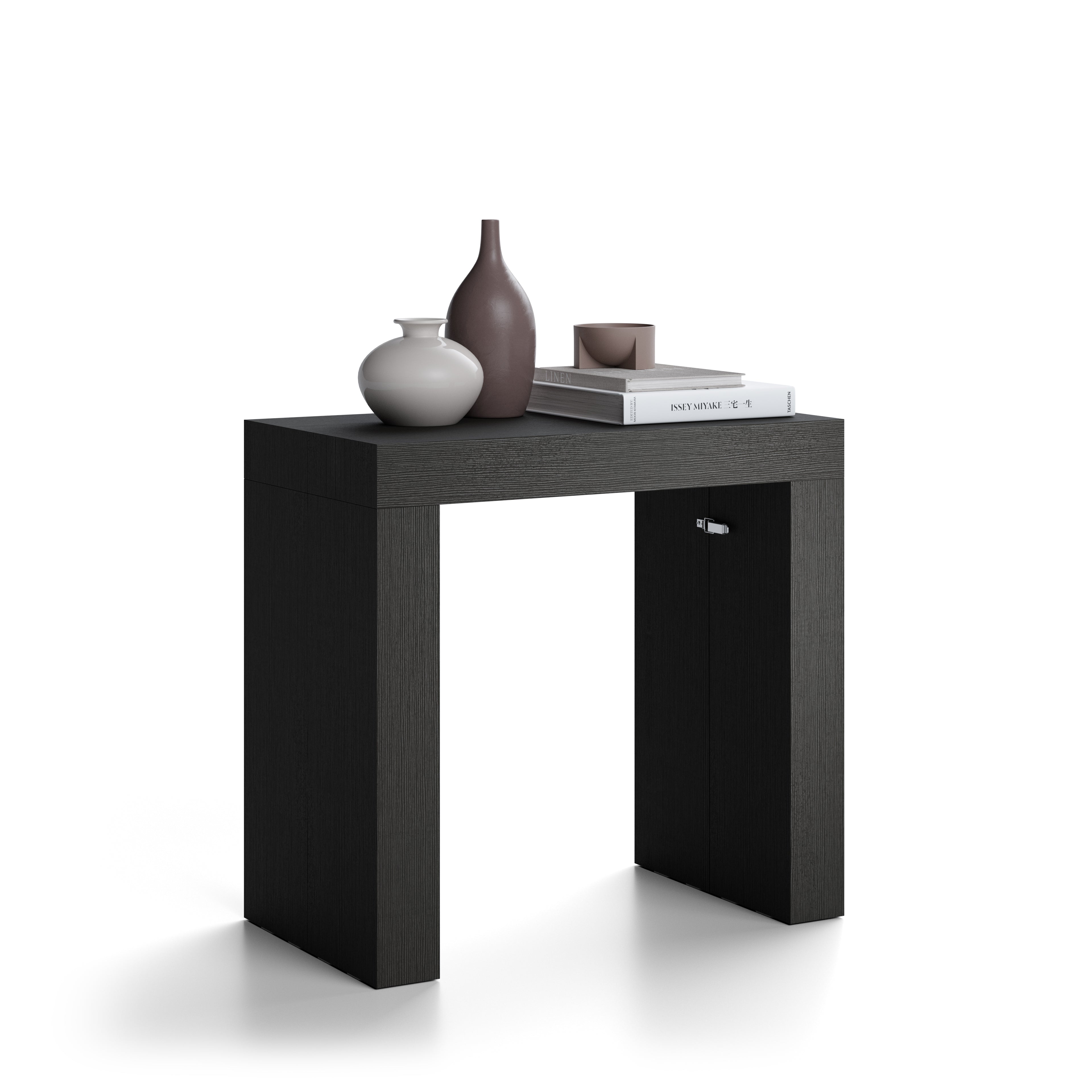 Uitschuifbare Consoletafel Evolution, 45(305)x80 cm, Zwart Essen - Detail image 1
