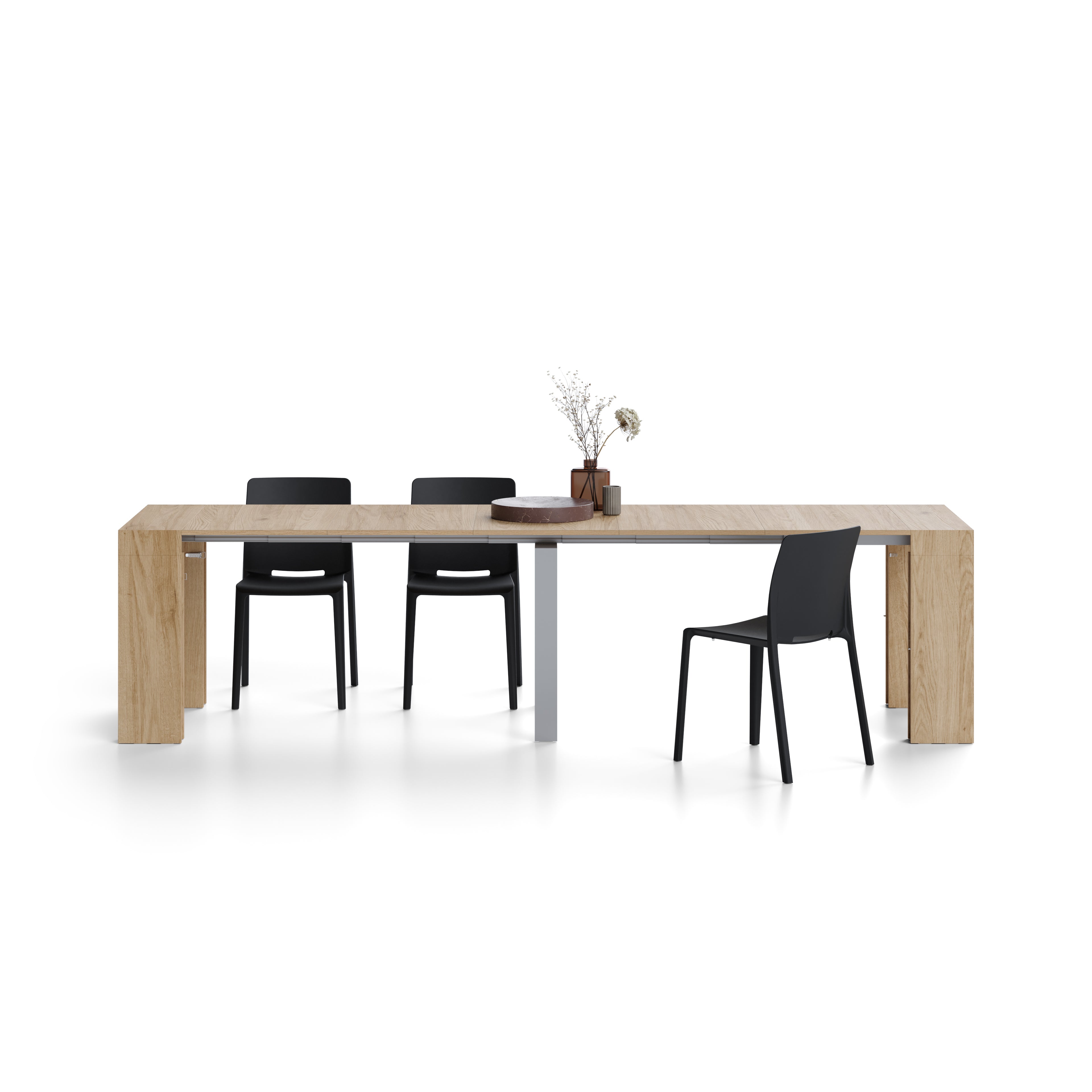 Table Console Extensible Evolution, 45(305)x80 cm, Chêne Clair - Detail image 3