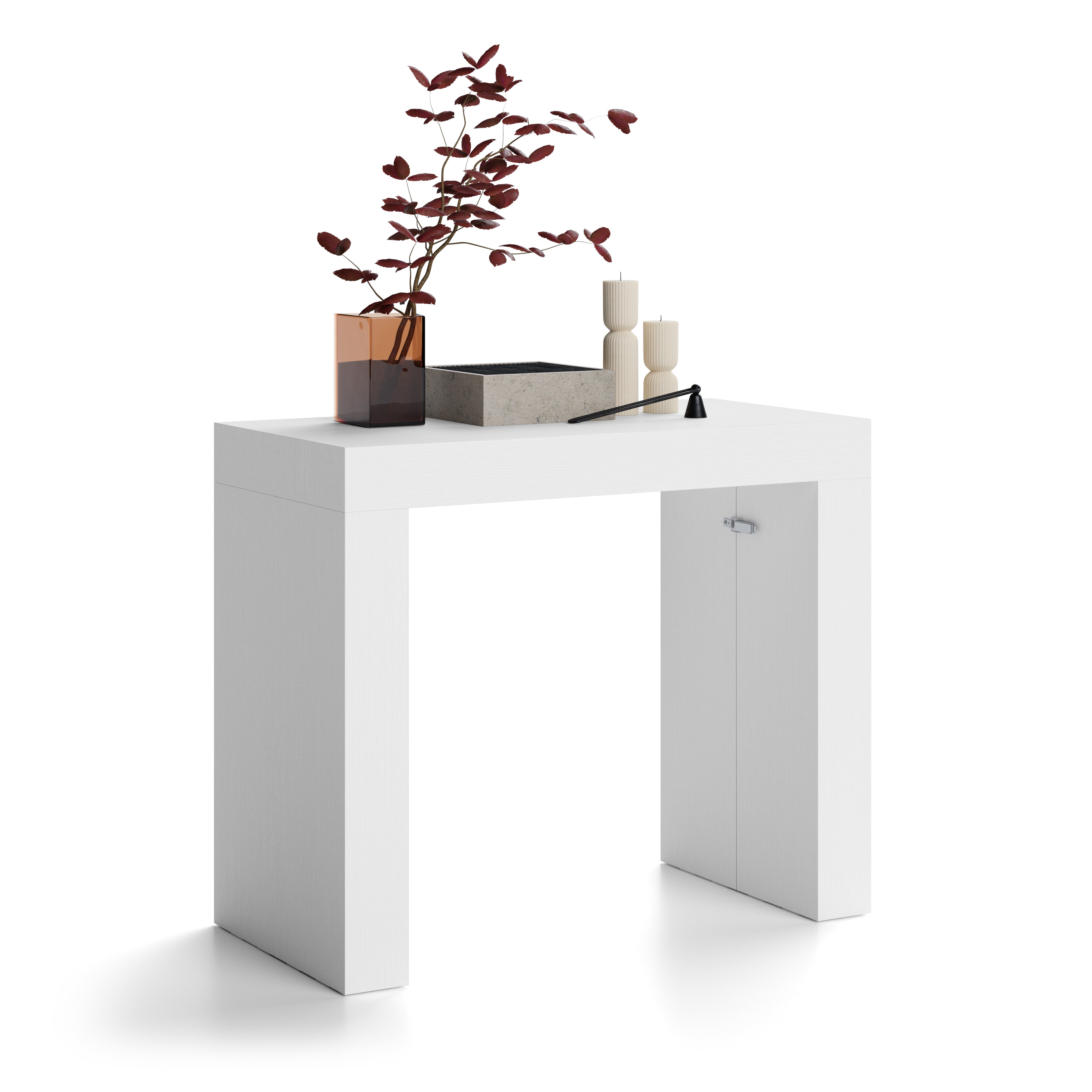 Uitschuifbare Consoletafel Evolution, 45(305)x90 cm, Wit Essen - Detail image 1